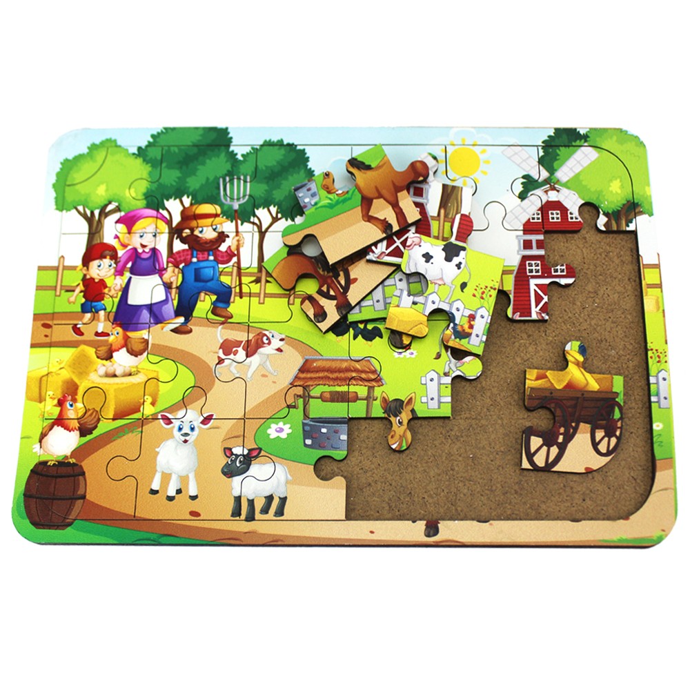 Toysilla Ahşap Puzzle Çiftlik Temalı 24 Parça - T5006