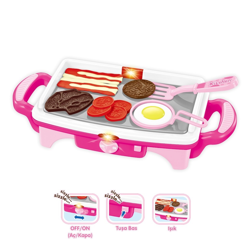 QF2908P-1-QF2908G-1 Işıklı Aksesuarlı Teppanyaki Izgara