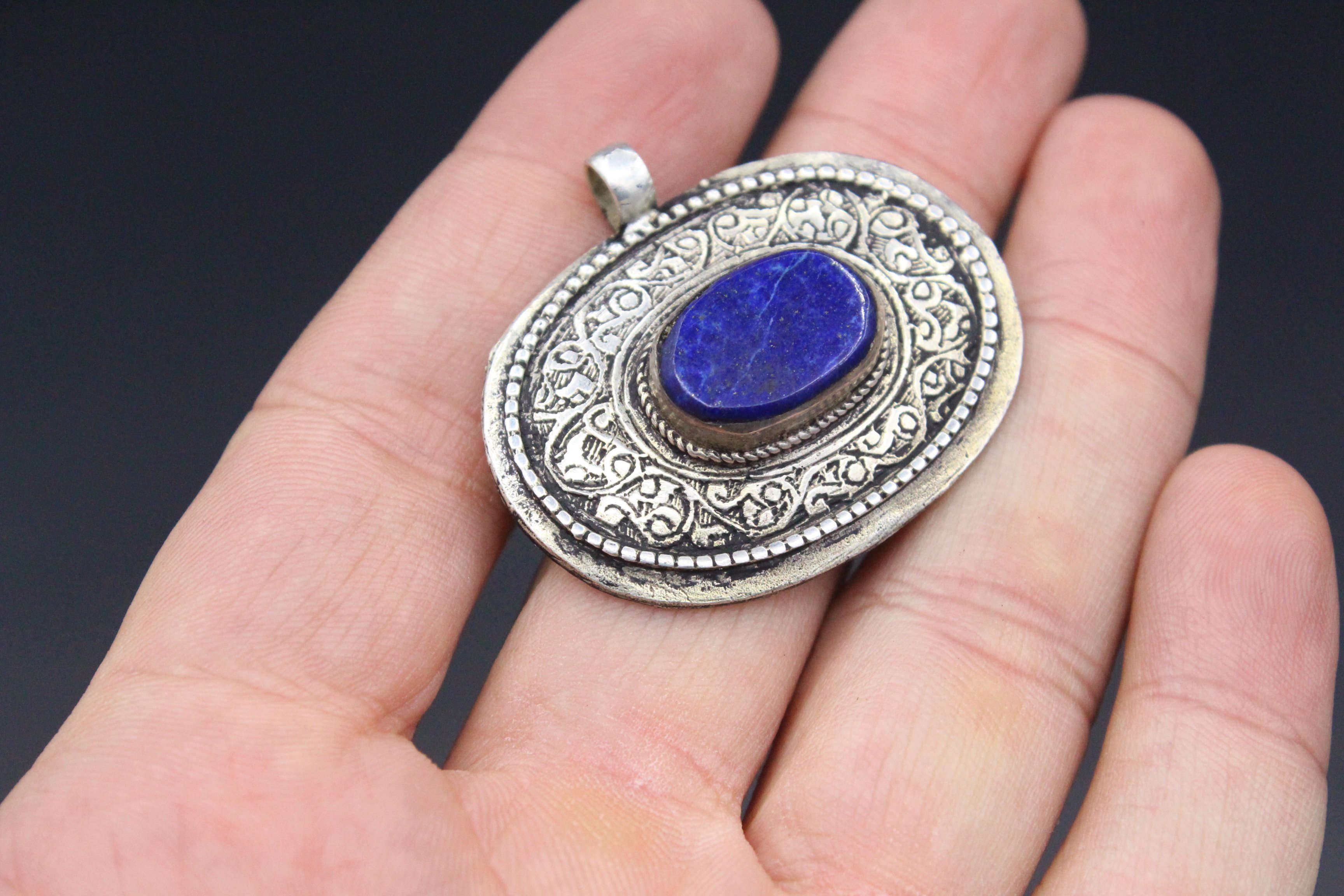 Afgan Kolye Ucu, Afghan Kolye, Lapis Doğal Taşlı Kolye,