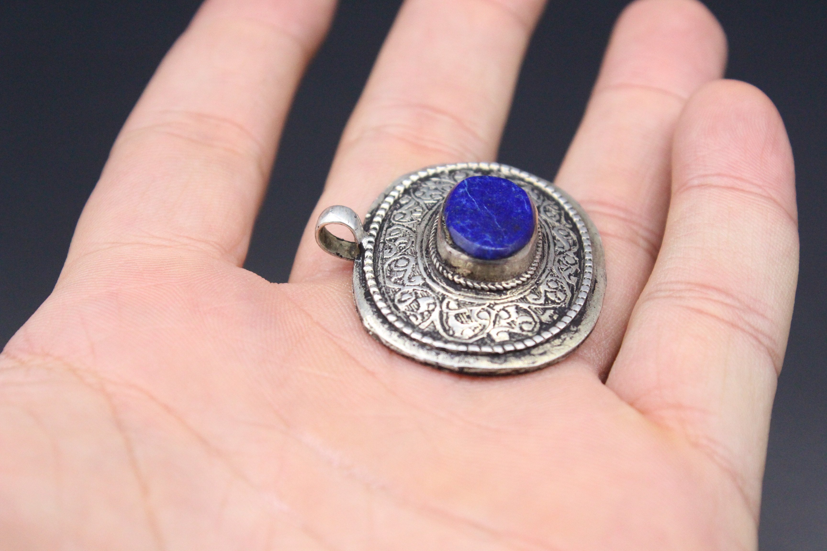 Afgan Kolye Ucu, Afghan Kolye, Lapis Doğal Taşlı Kolye,