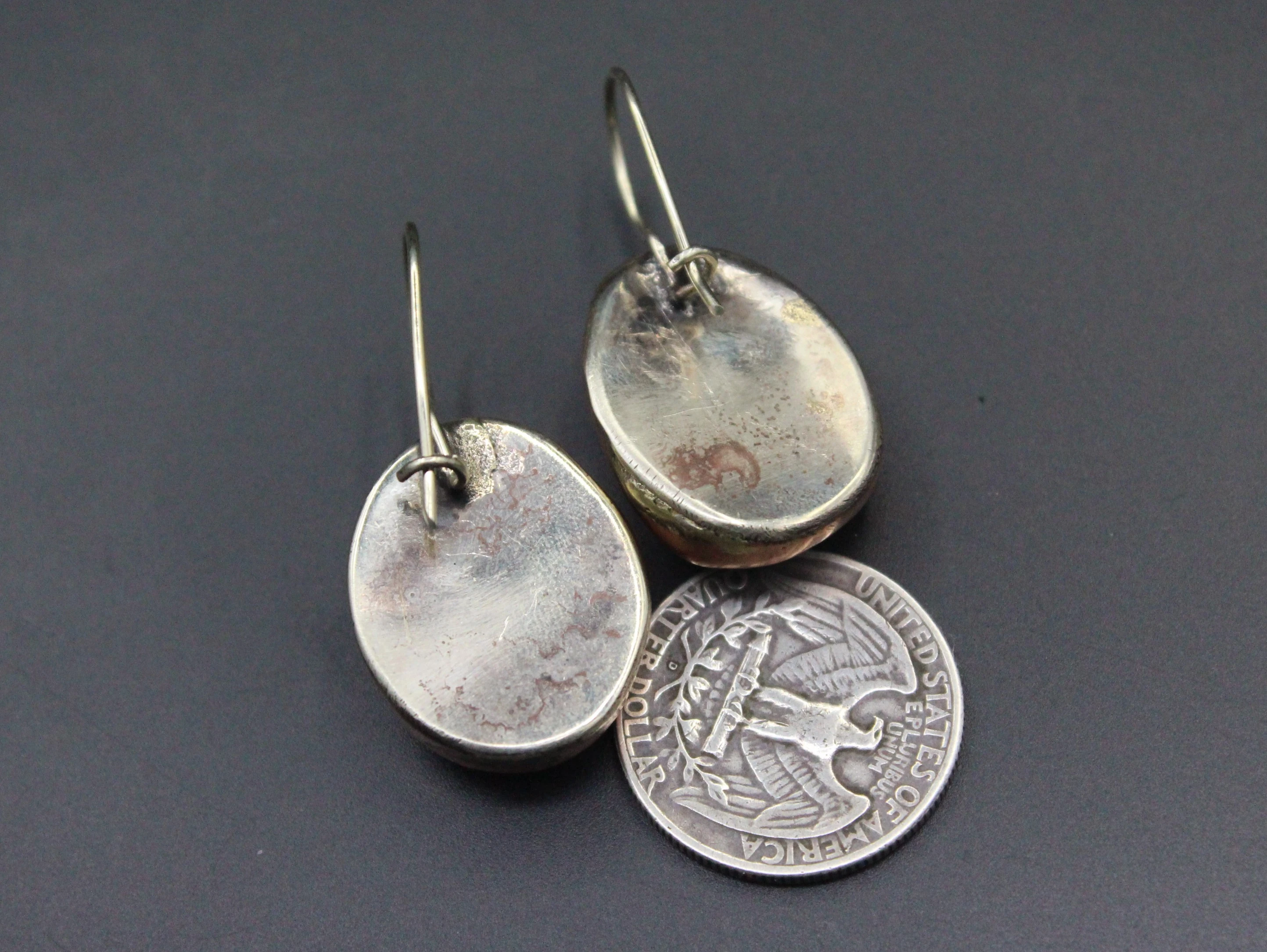 Bronze Küpe, Lapis Taşlı Küpe, Sallantılı Küpe, 