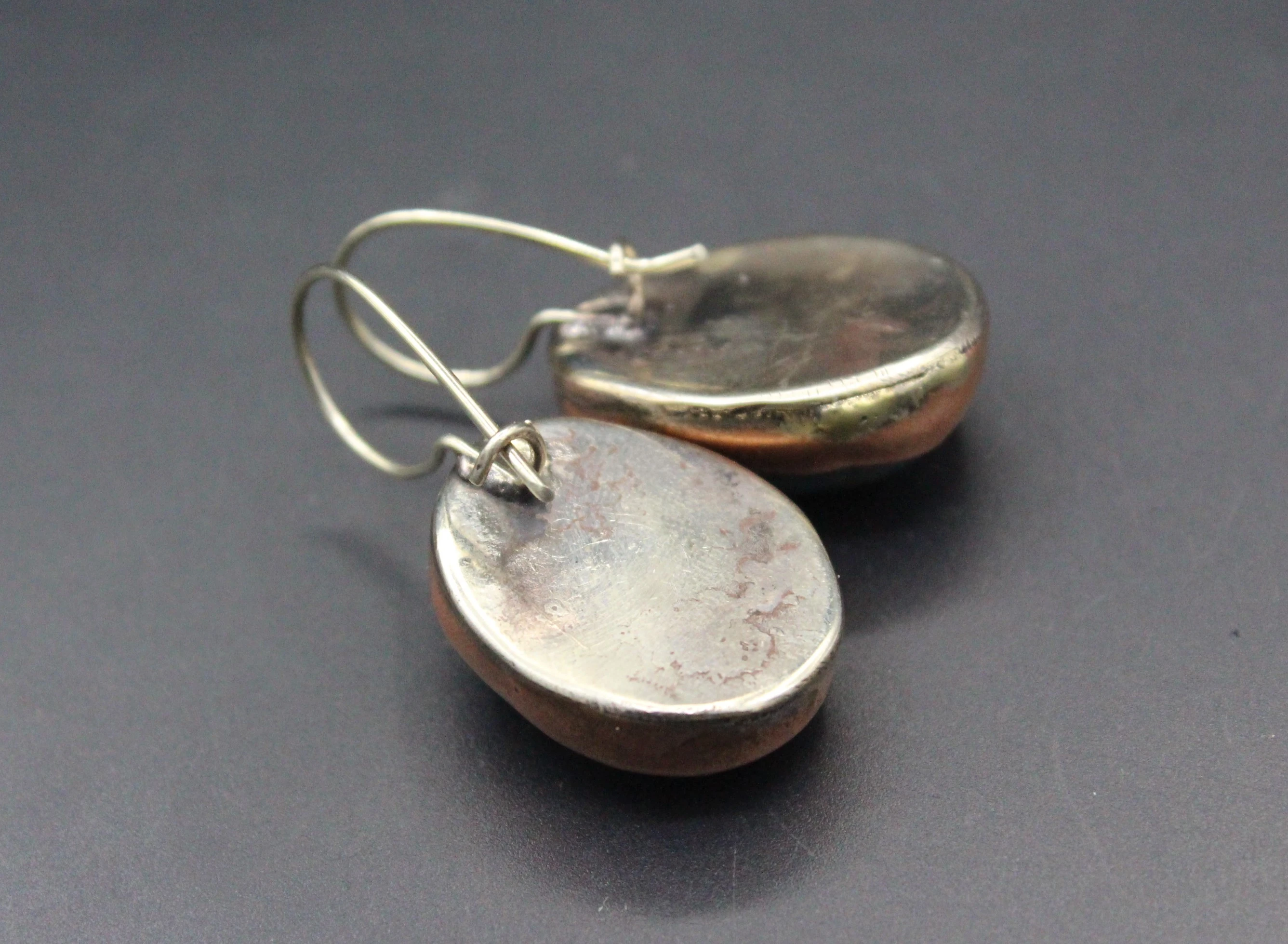 Bronze Küpe, Lapis Taşlı Küpe, Sallantılı Küpe, 