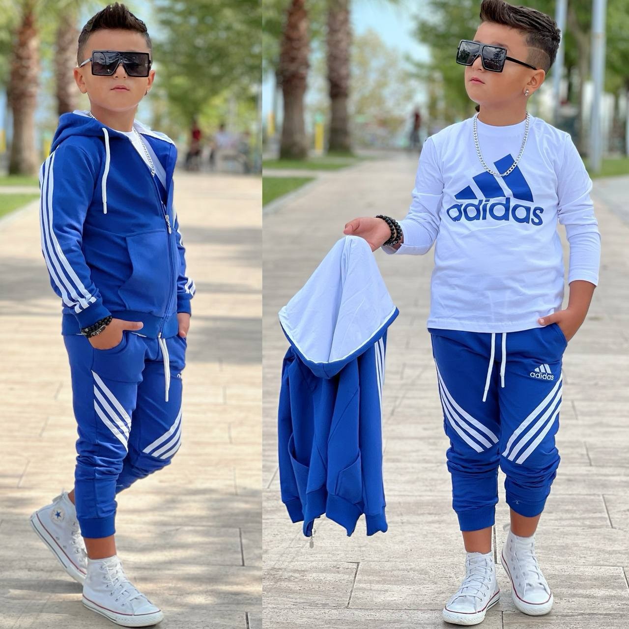 Adidas 3lü Takım - Saks Mavisi