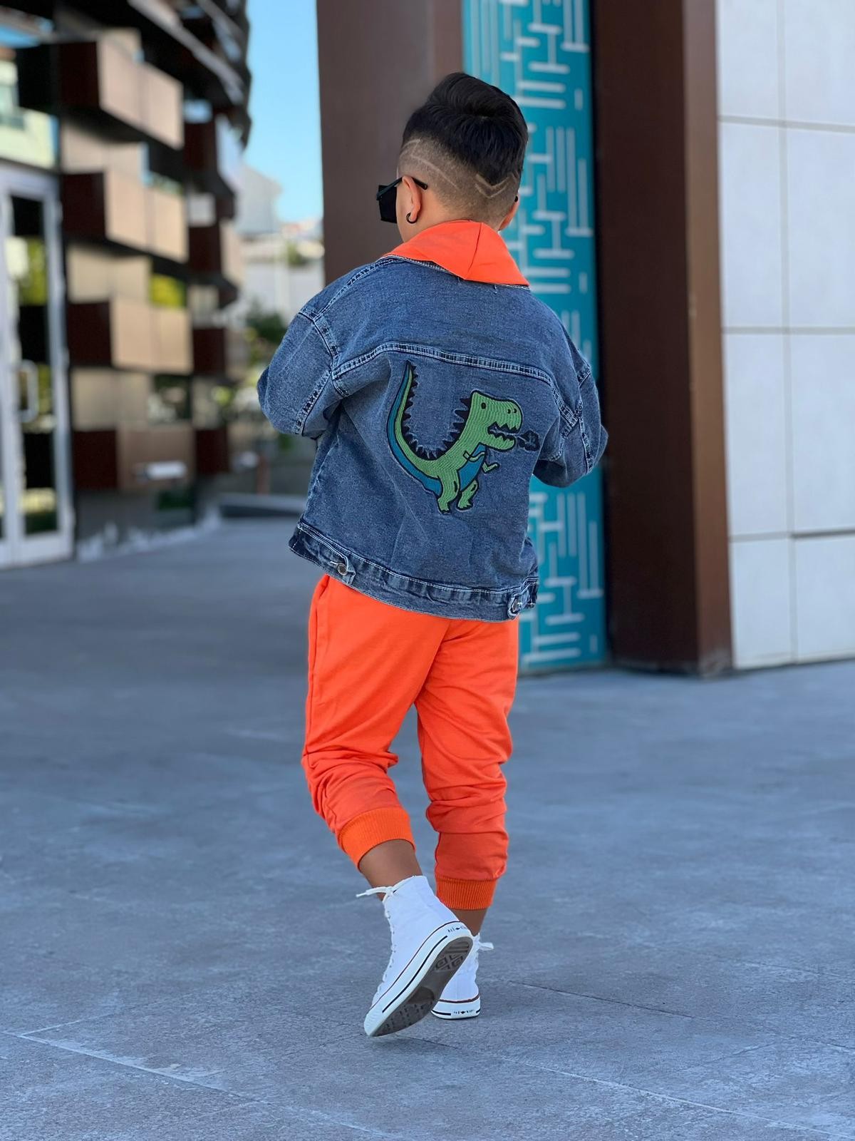 Kot Ceket ve Dino Eşofman Takımı Erkek Çocuk Kombin ( E0260 )