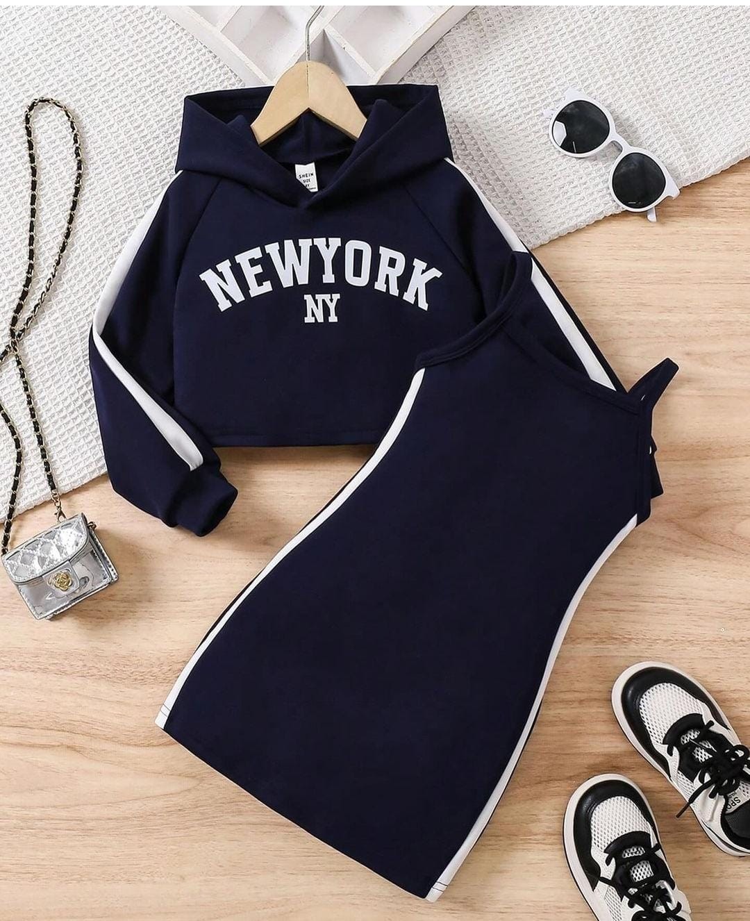 Ny New York Elbise Crop Kombin