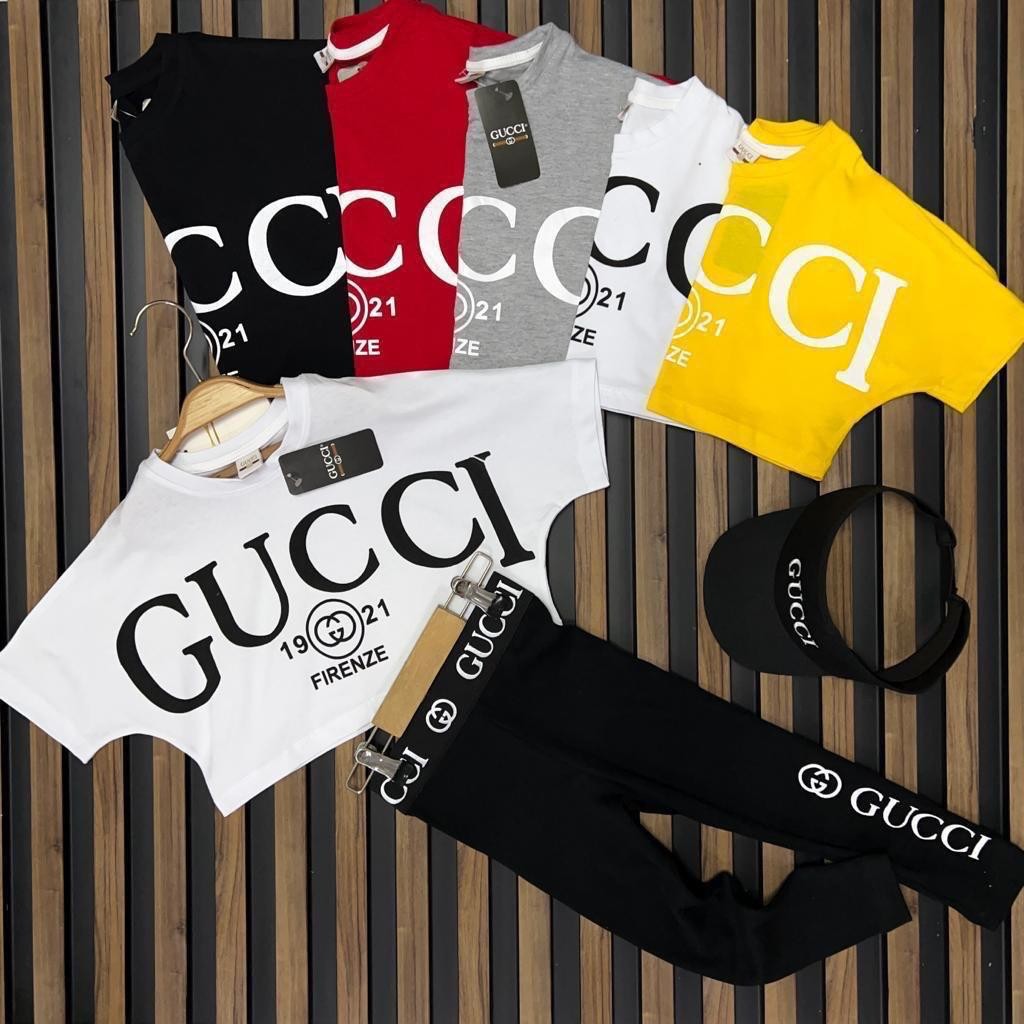 Gucci Şapka Tayt Crop 3lü Takım