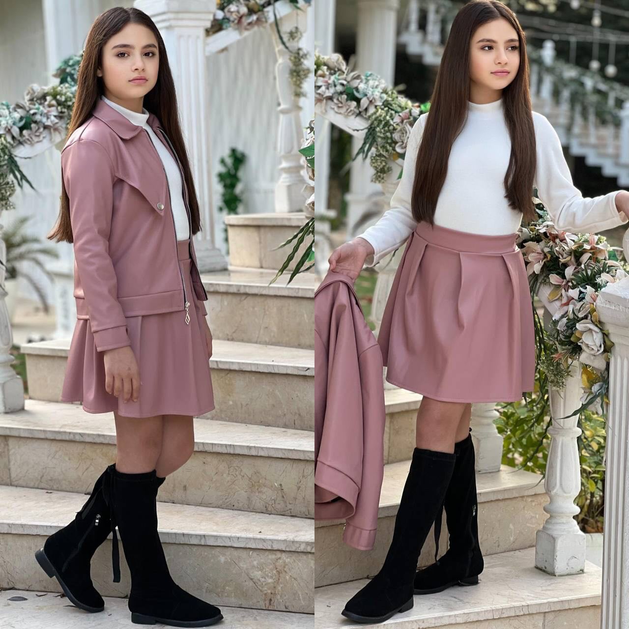 Deri Etek Ceket Kombin