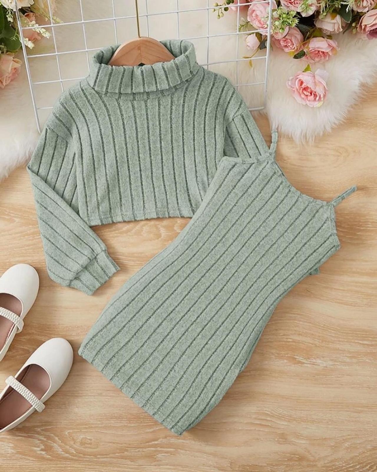 Hily Elbise Crop Kombin - Mint Yeşili