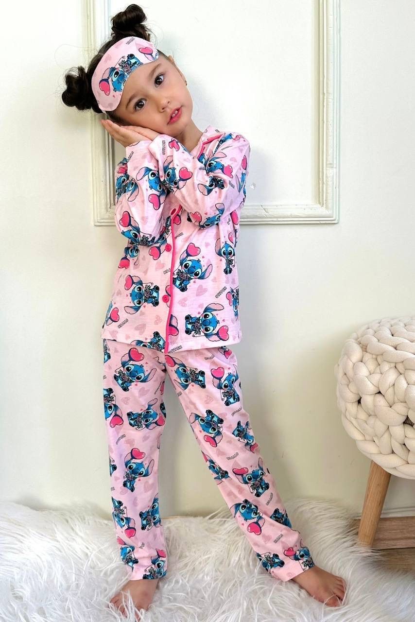 Göz Bandı Hediyeli Pijama Takım - Stitch