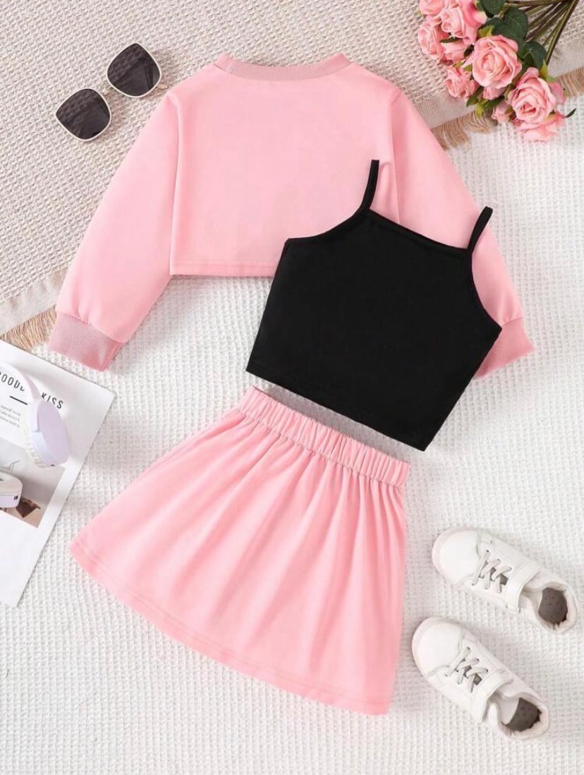 Los Angeles Etek Crop 3 lü Takım - Pembe
