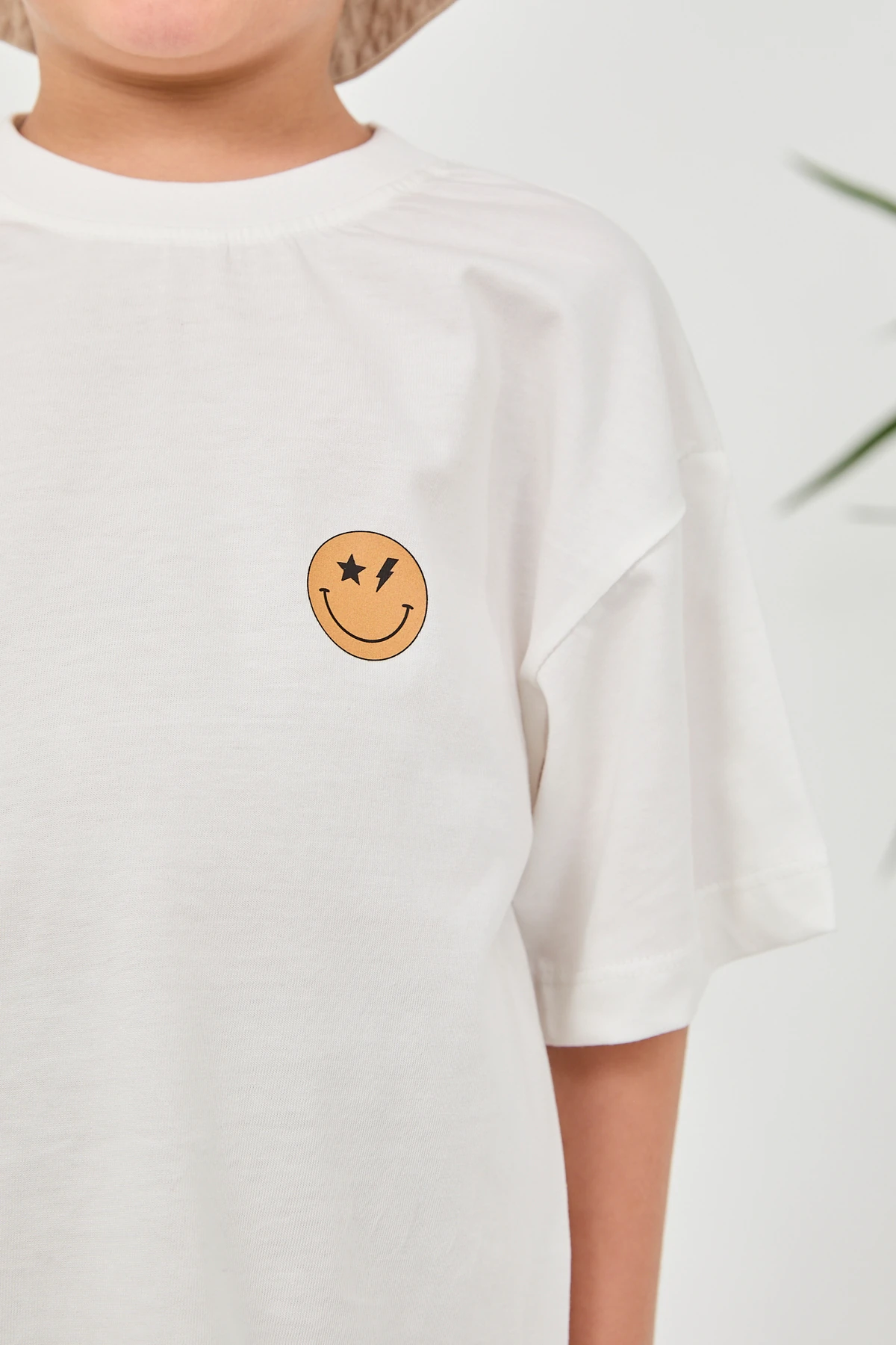 Erkek Çocuk Oversize Good Vibes Sırt Baskılı Tişört T-Shirt
