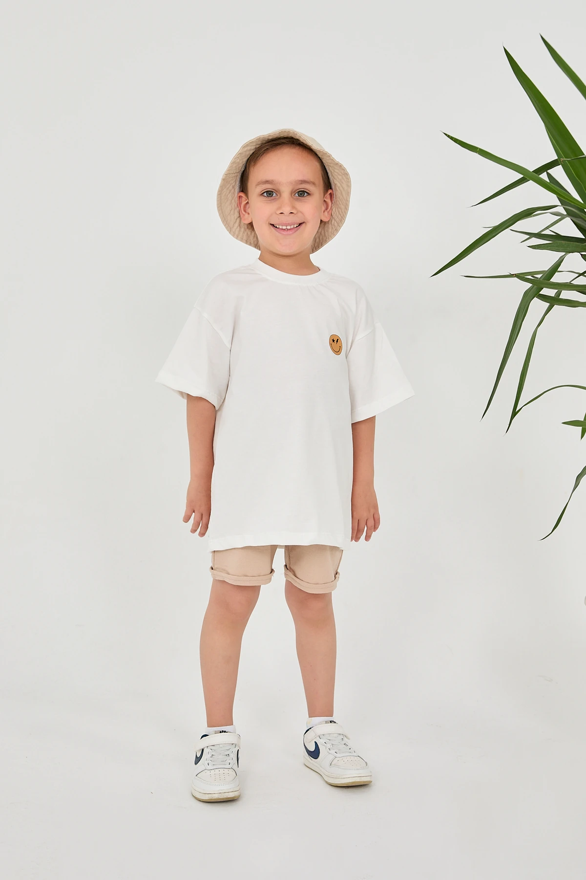 Erkek Çocuk Oversize Good Vibes Sırt Baskılı Tişört T-Shirt