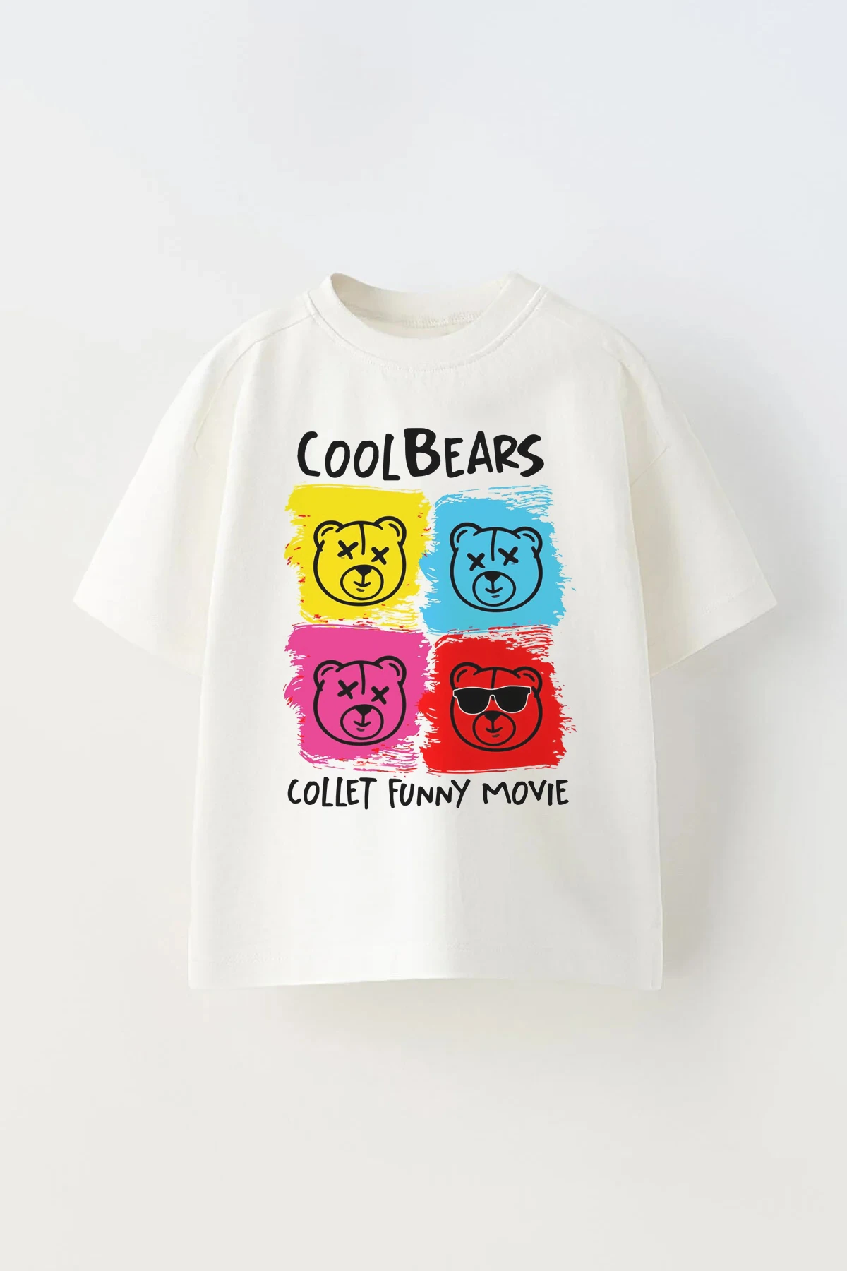 Cool Bears Baskılı Unisex Çocuk Oversize Tişört T-Shirt