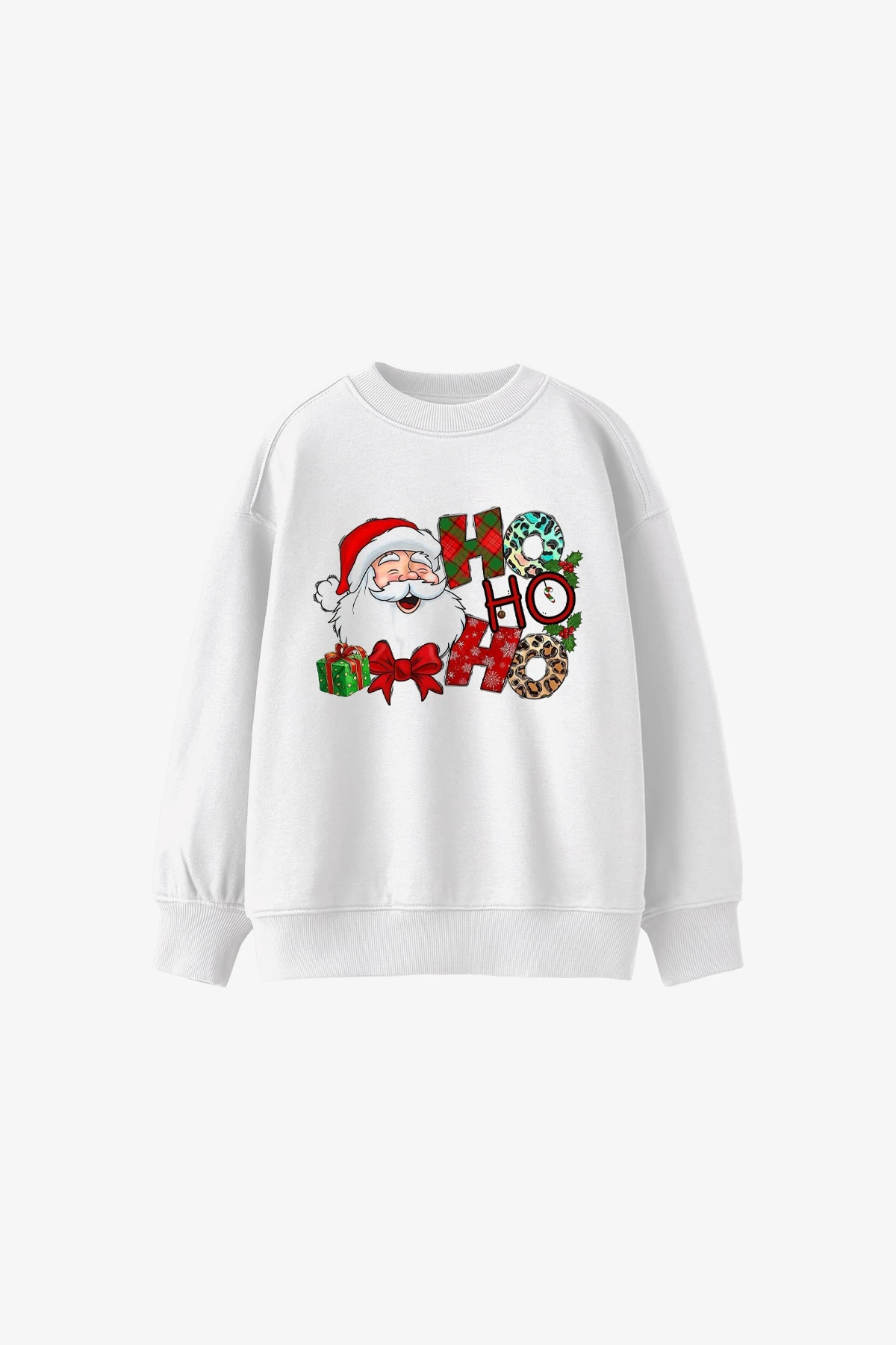 Yılbaşı Baba Baskılı Oversize Kapüşonlu Basic İçi Pamuklu Unisex Çocuk Sweatshirt