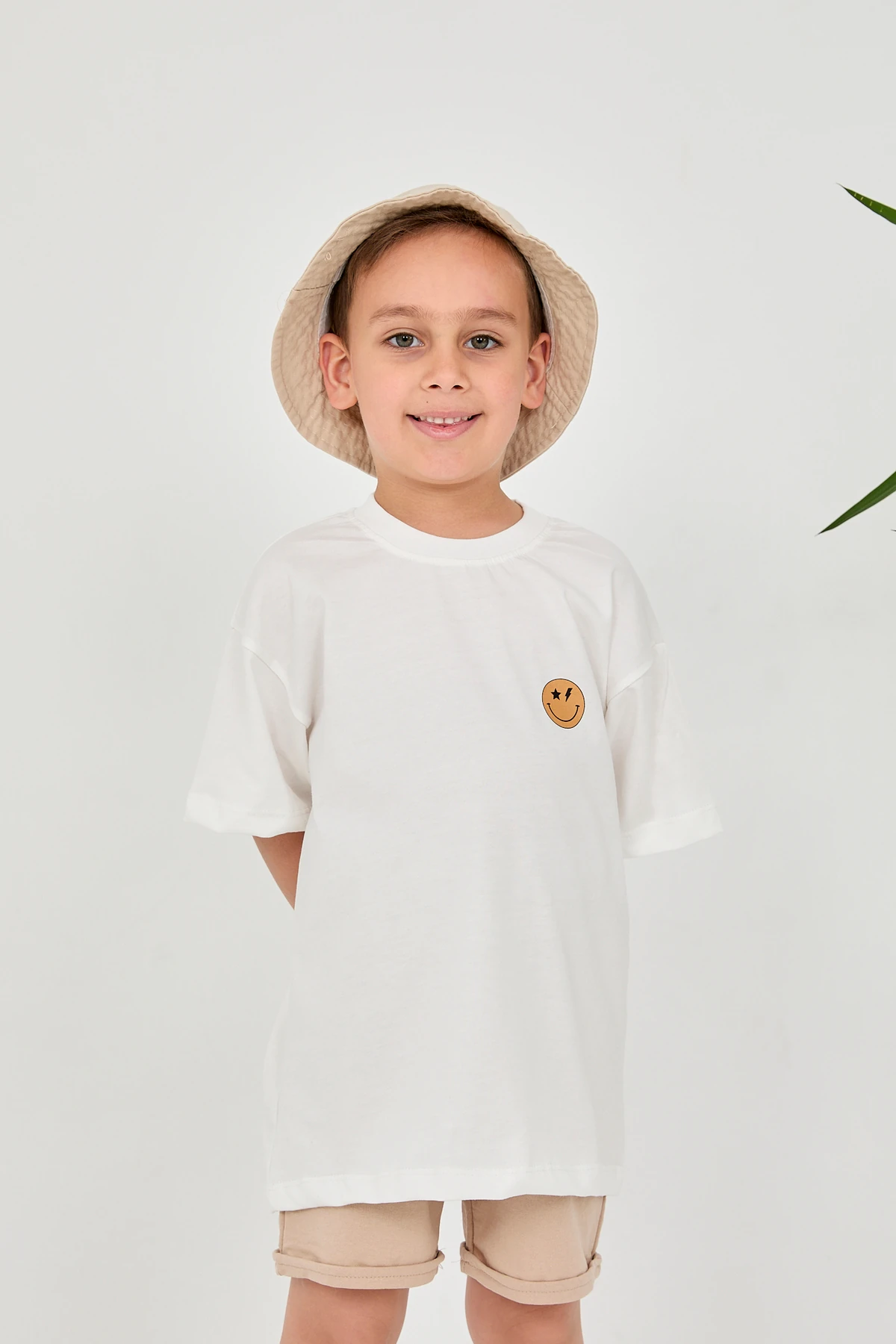 Erkek Çocuk Oversize Good Vibes Sırt Baskılı Tişört T-Shirt