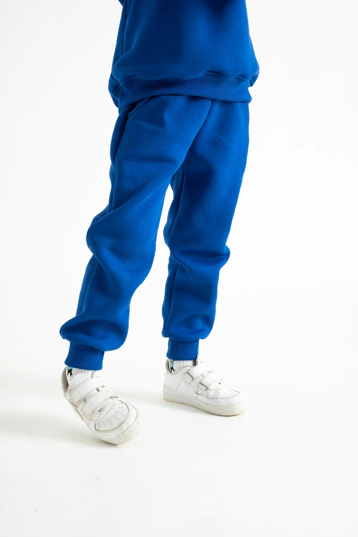 Çocuk UNISEX 3 İplik İçi Polarlı Pamuklu Kışlık Eşofman Altı - saks mavisi