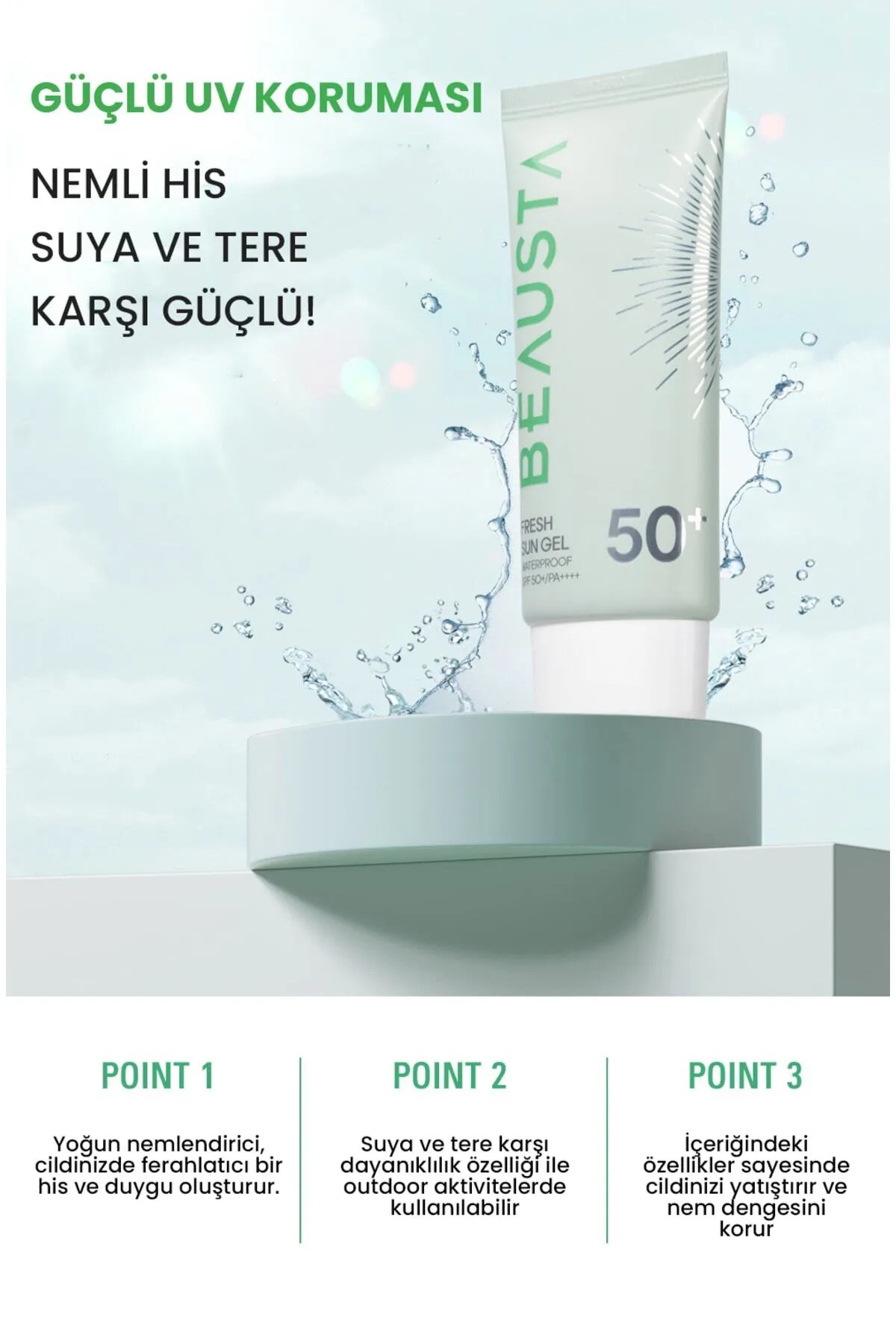 Beausta Waterproof Fresh Sunscreen Gel