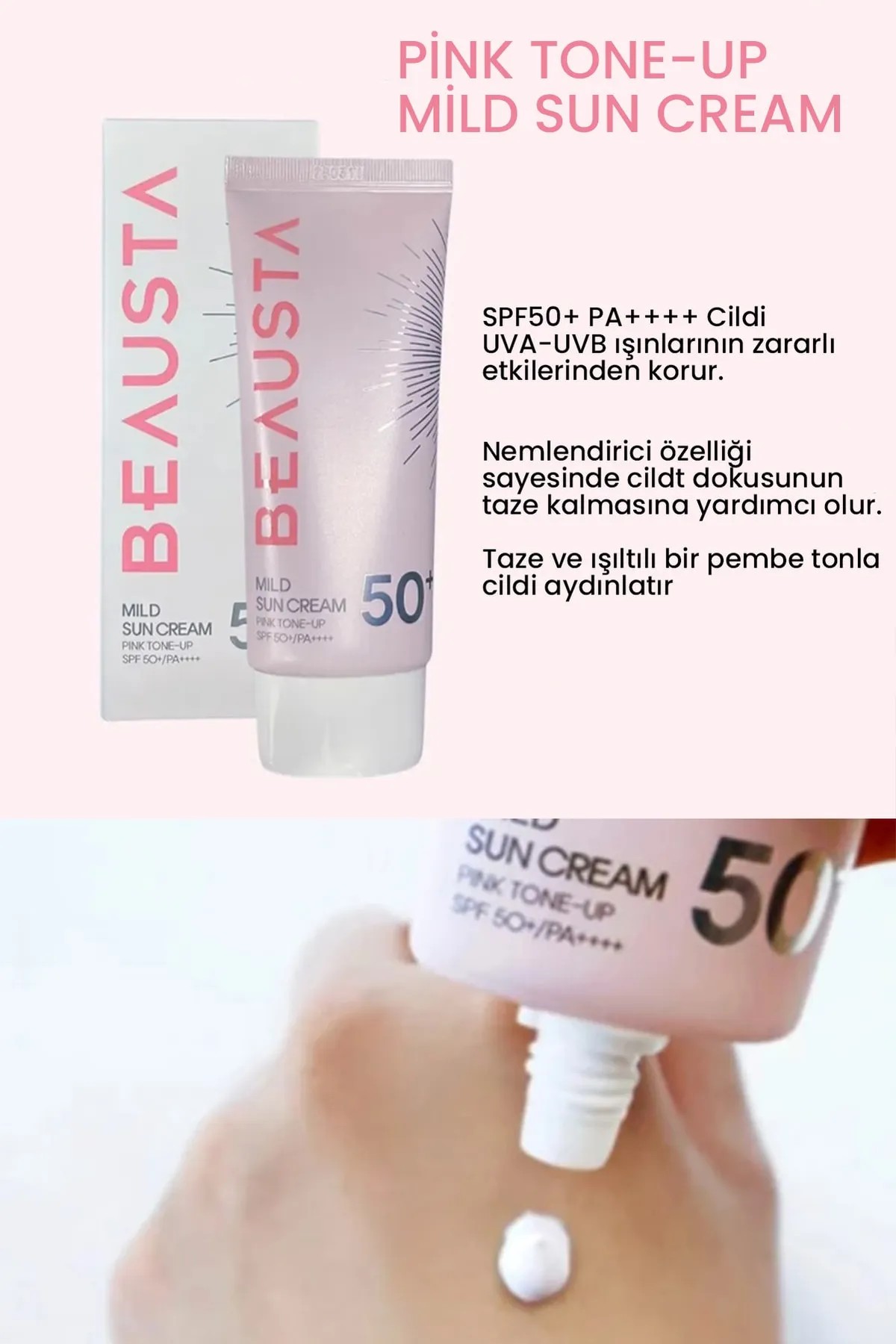 Beausta Pink Tone Up Gentle Sunscreen
