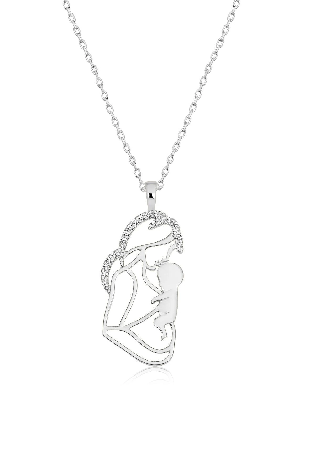 Anne Bebek Rodaj Kolye-925 Ayar Gümüş