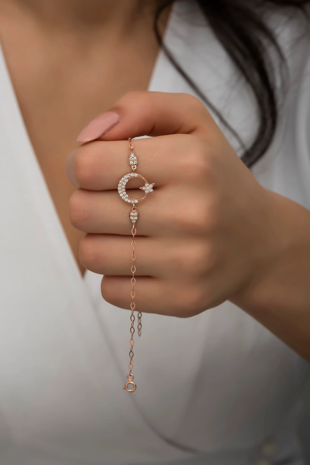 Ay Yıldız Bileklik 925 Ayar Gümüş