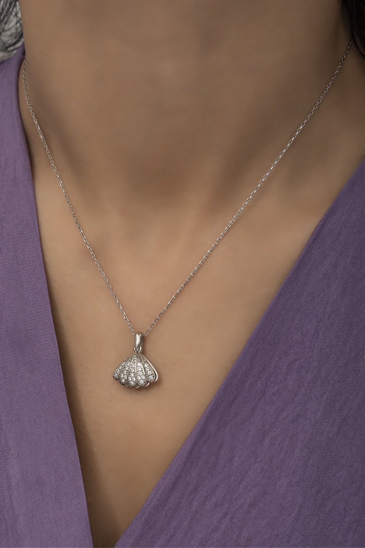 Incili Rodaj Istiridye Kolye-925 Ayar Gümüş