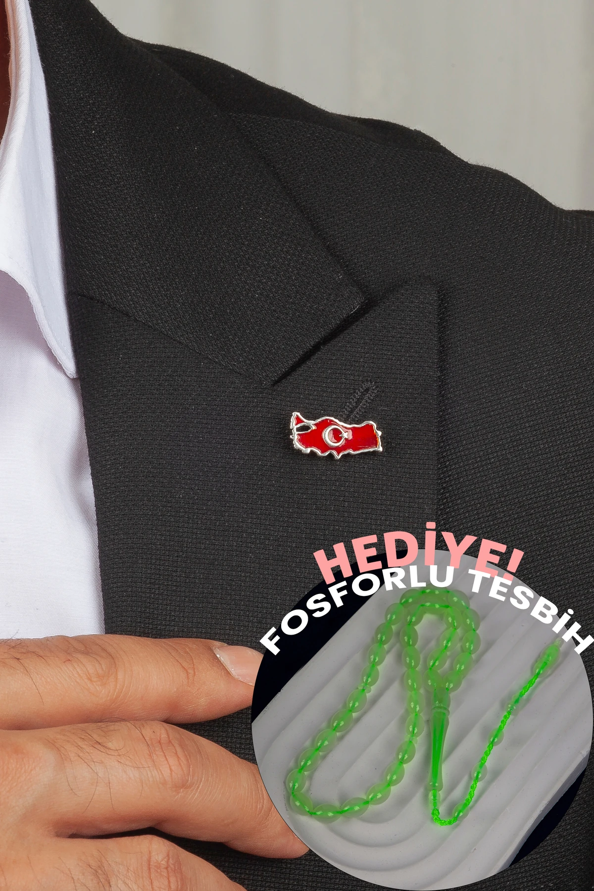 Gümüş 925 Ayar Türkiye Haritası Yaka Rozeti