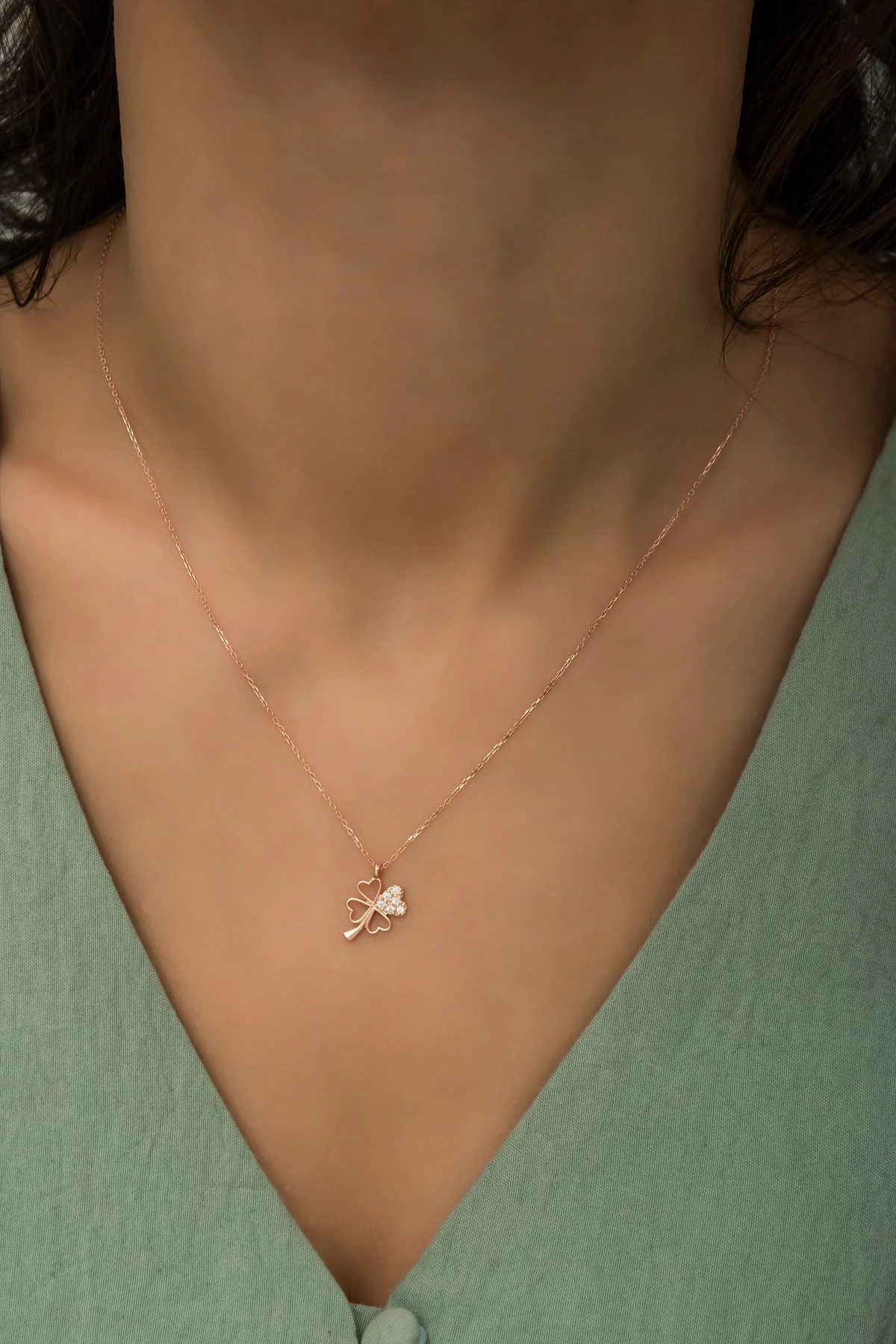 Yonca Figürlü Kolye 925 Ayar Gümüş