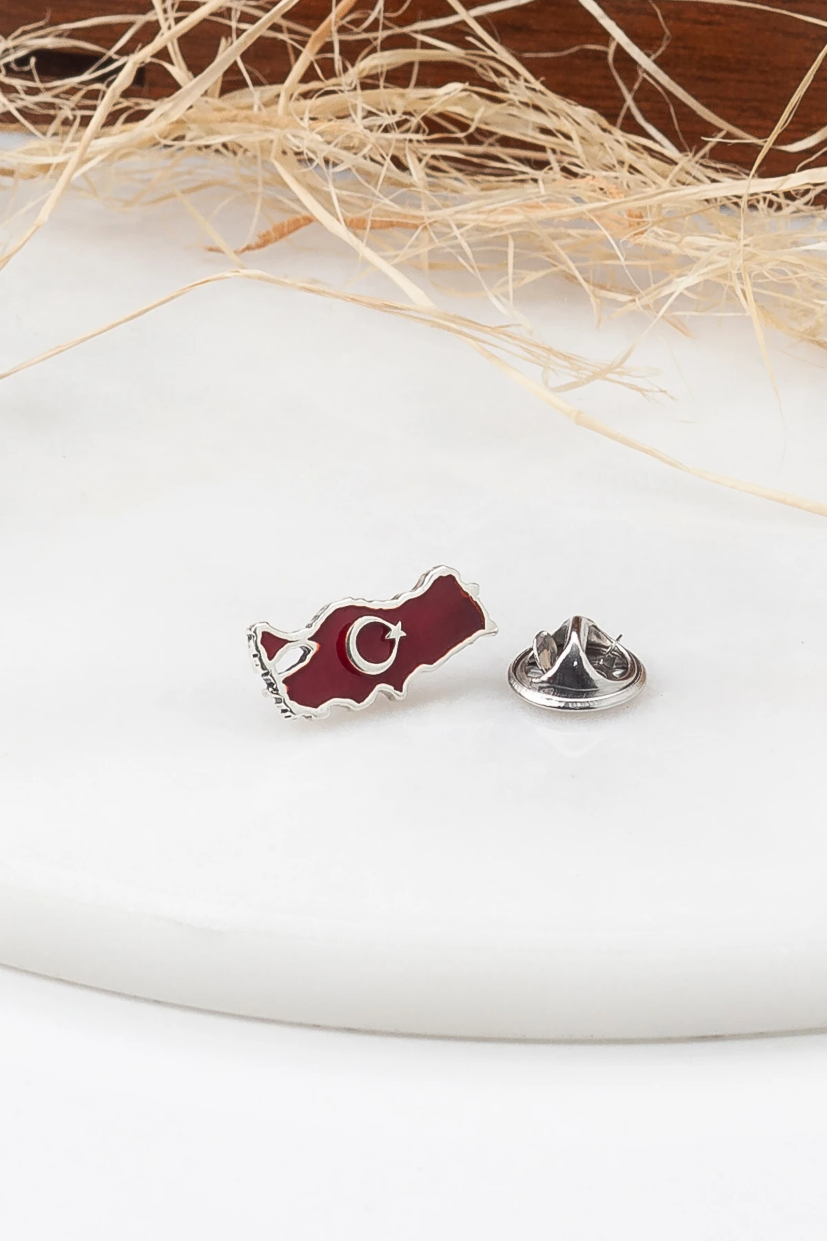 Gümüş 925 Ayar Türkiye Haritası Yaka Rozeti