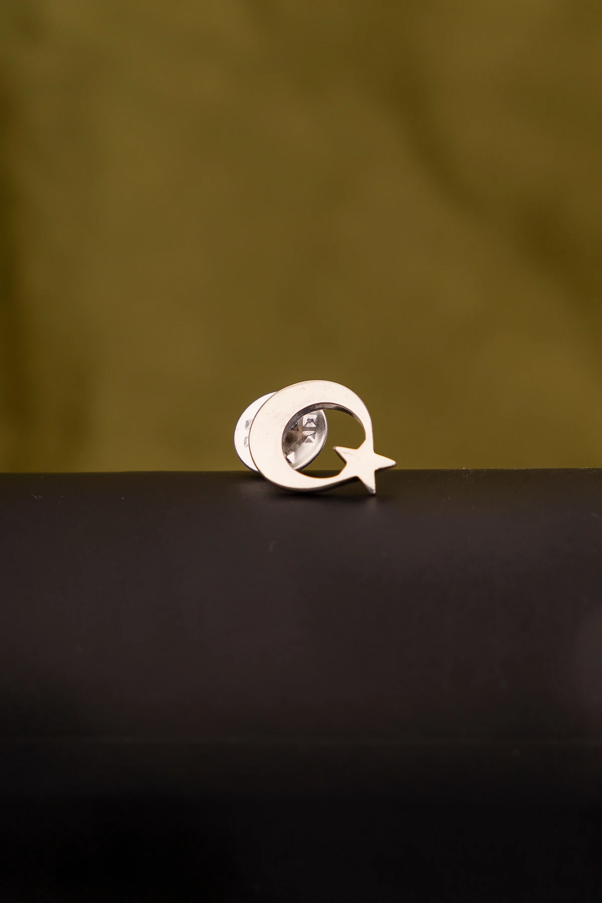 Gümüş 925 Ayar Ay Yıldız Yaka Rozeti