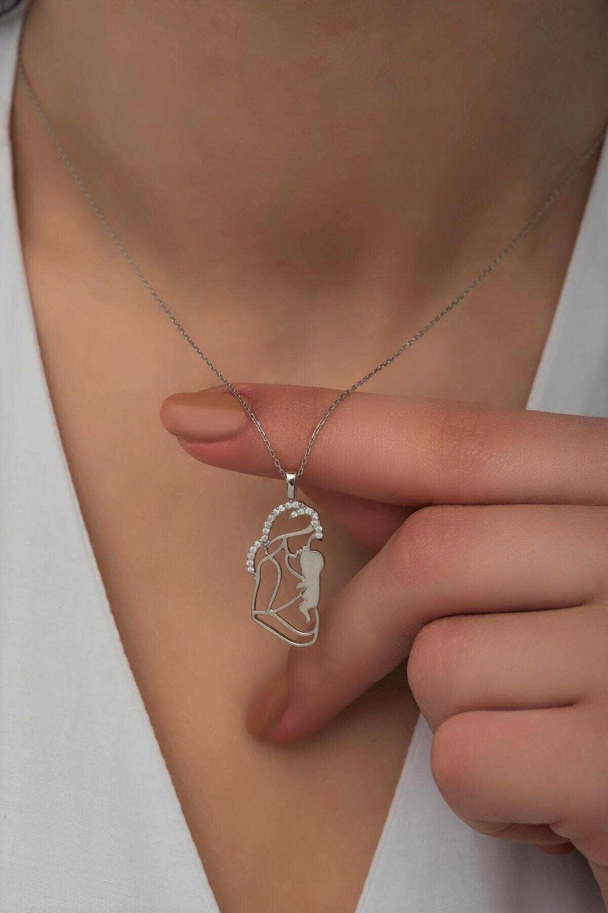 Anne Bebek Rodaj Kolye-925 Ayar Gümüş