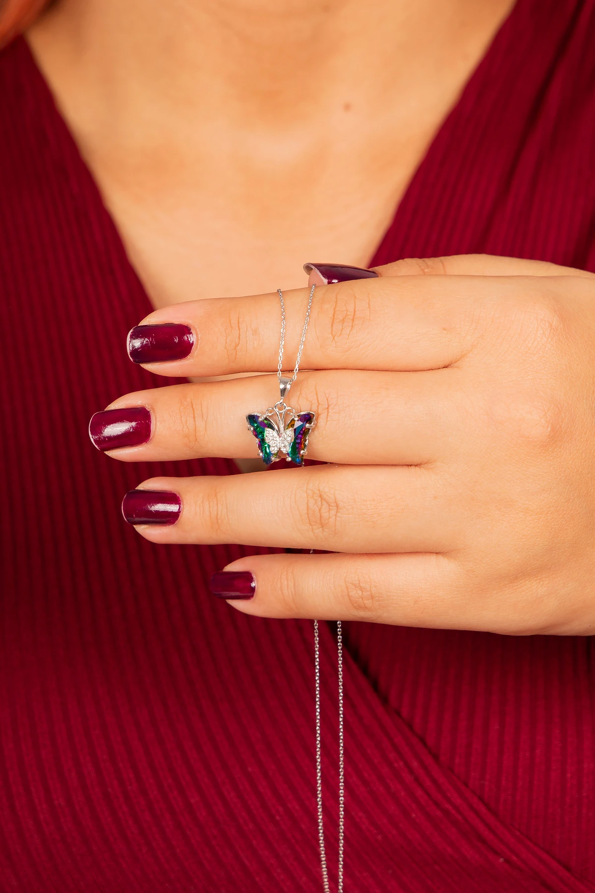 925 Ayar Gümüş Kelebek Kolye | Doğum Günü Hediyesi | Özel Gün Hediyesi