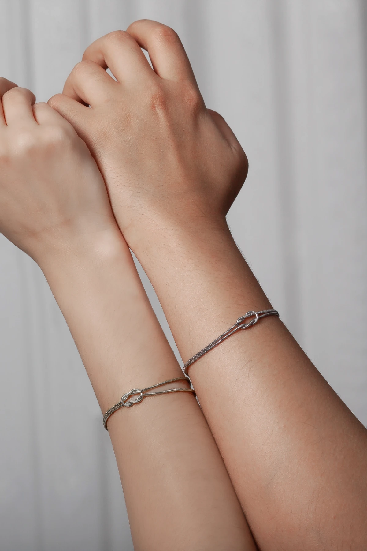 Gümüş Harfli Düğüm Çift Bileklik 2 Adet Rodaj Sevgili | Arkadaş Bileklik