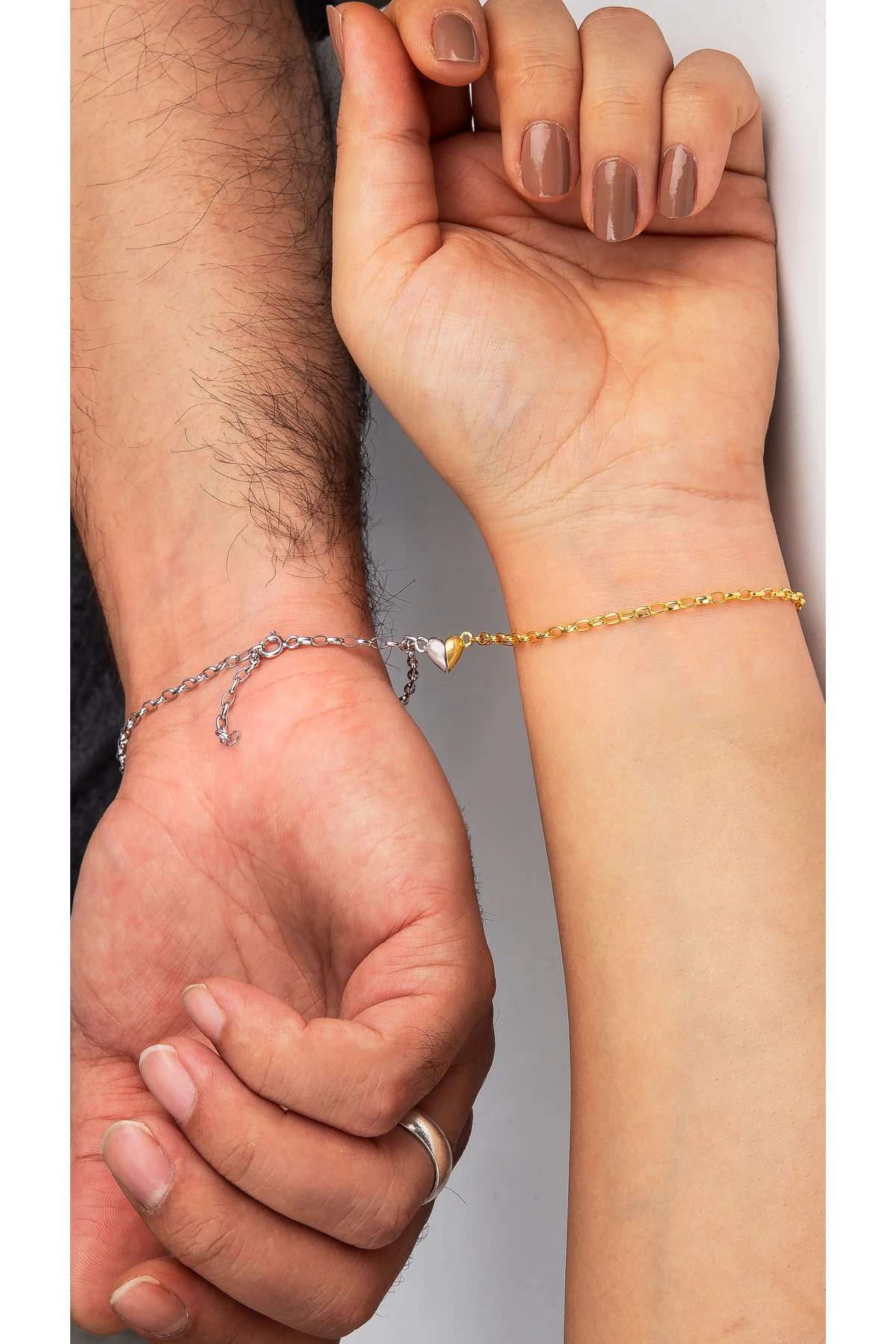 GÜMÜŞ ÇİFT AŞK BİLEKLİK RODAJ/GOLD