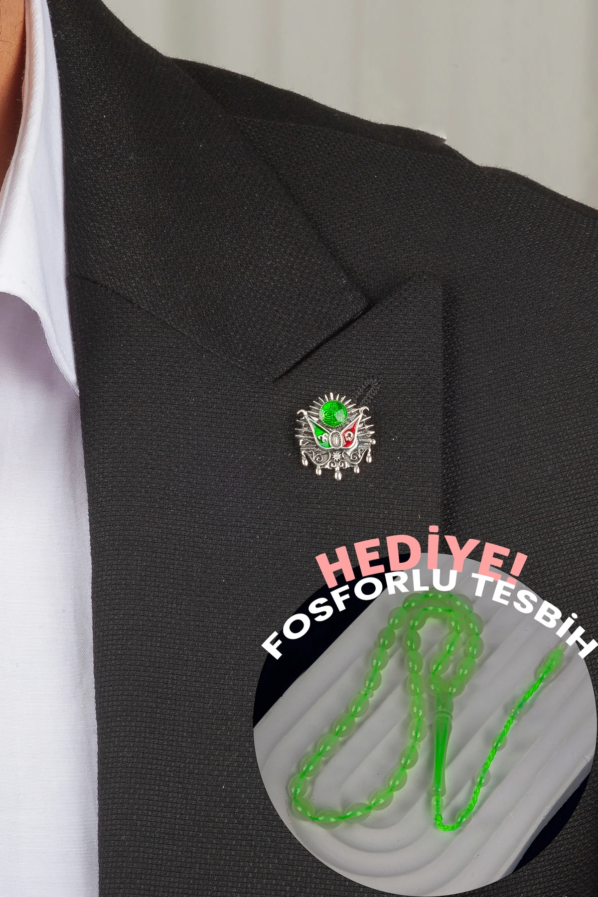 Gümüş 925 Ayar Osmanlı Devlet Arması Yaka Rozeti