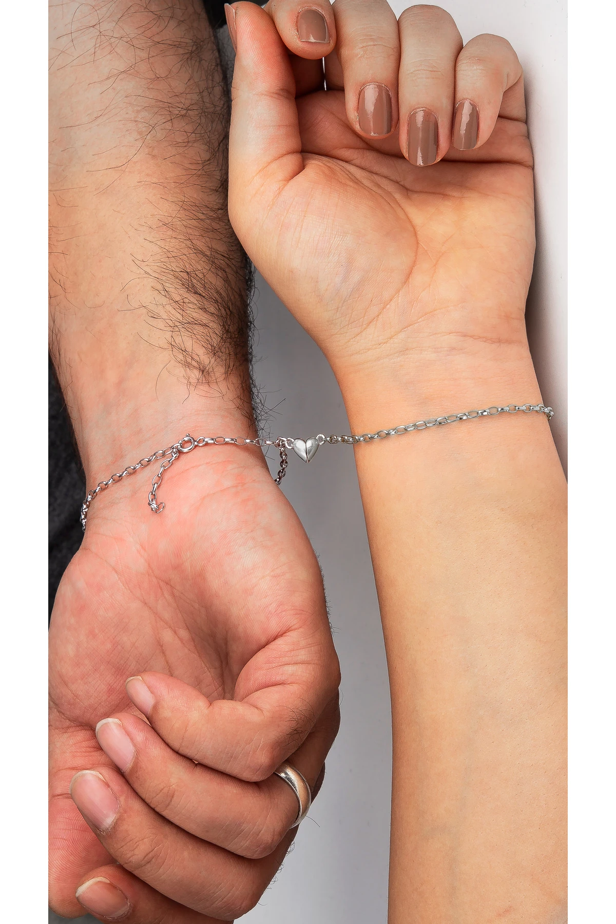 GÜMÜŞ ÇİFT AŞK BİLEKLİK 2 ADET RODAJ