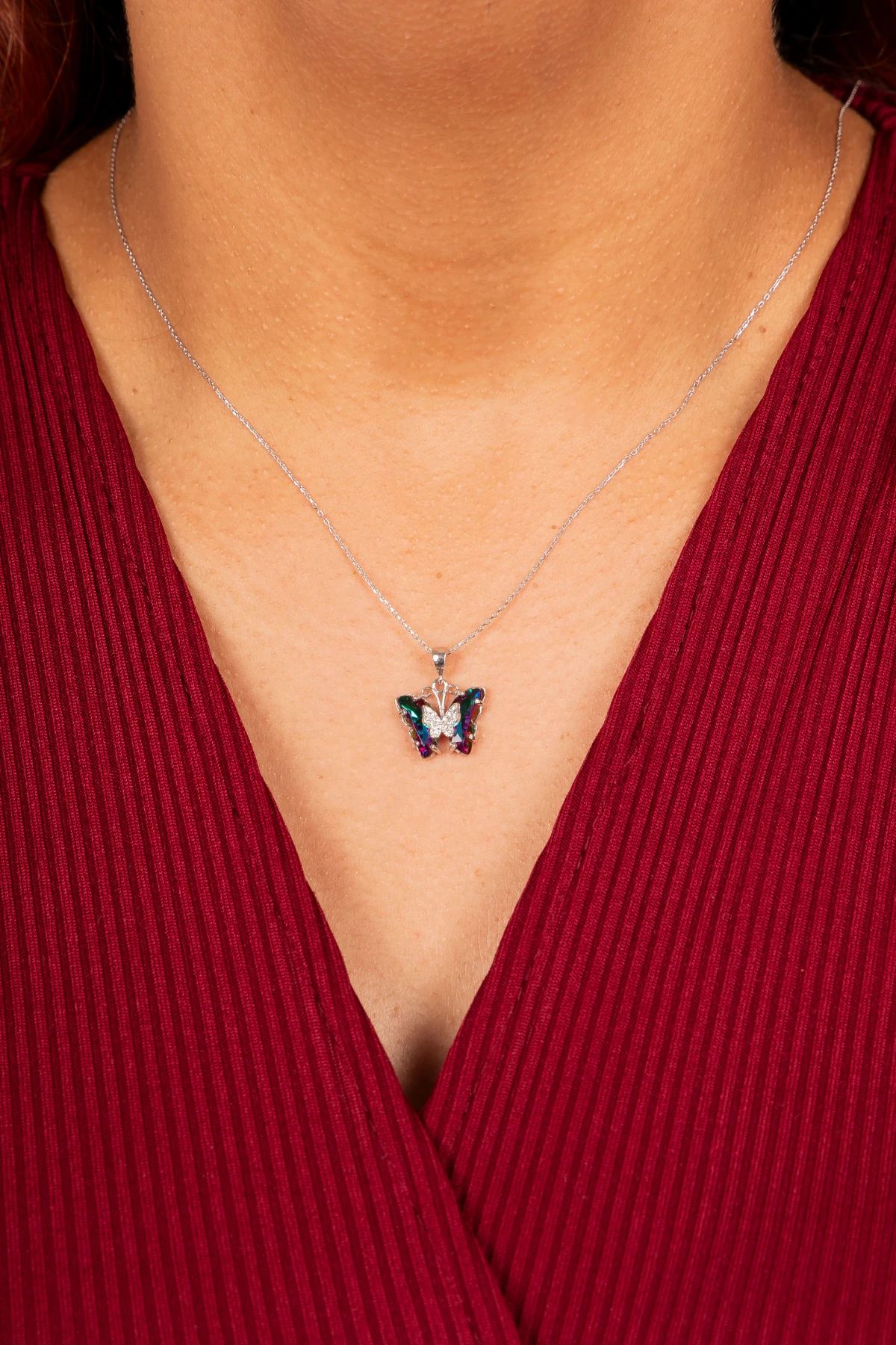 925 Ayar Gümüş Kelebek Kolye | Doğum Günü Hediyesi | Özel Gün Hediyesi