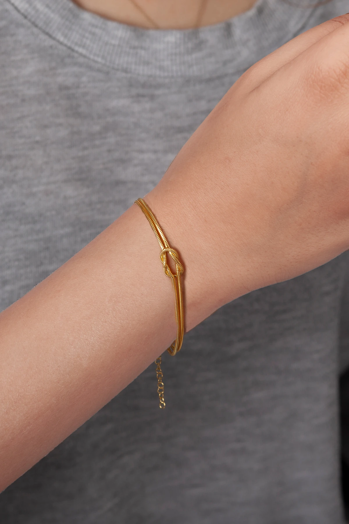 Gümüş Harfli Düğüm Bileklik Gold Özel Gün Hediyesi