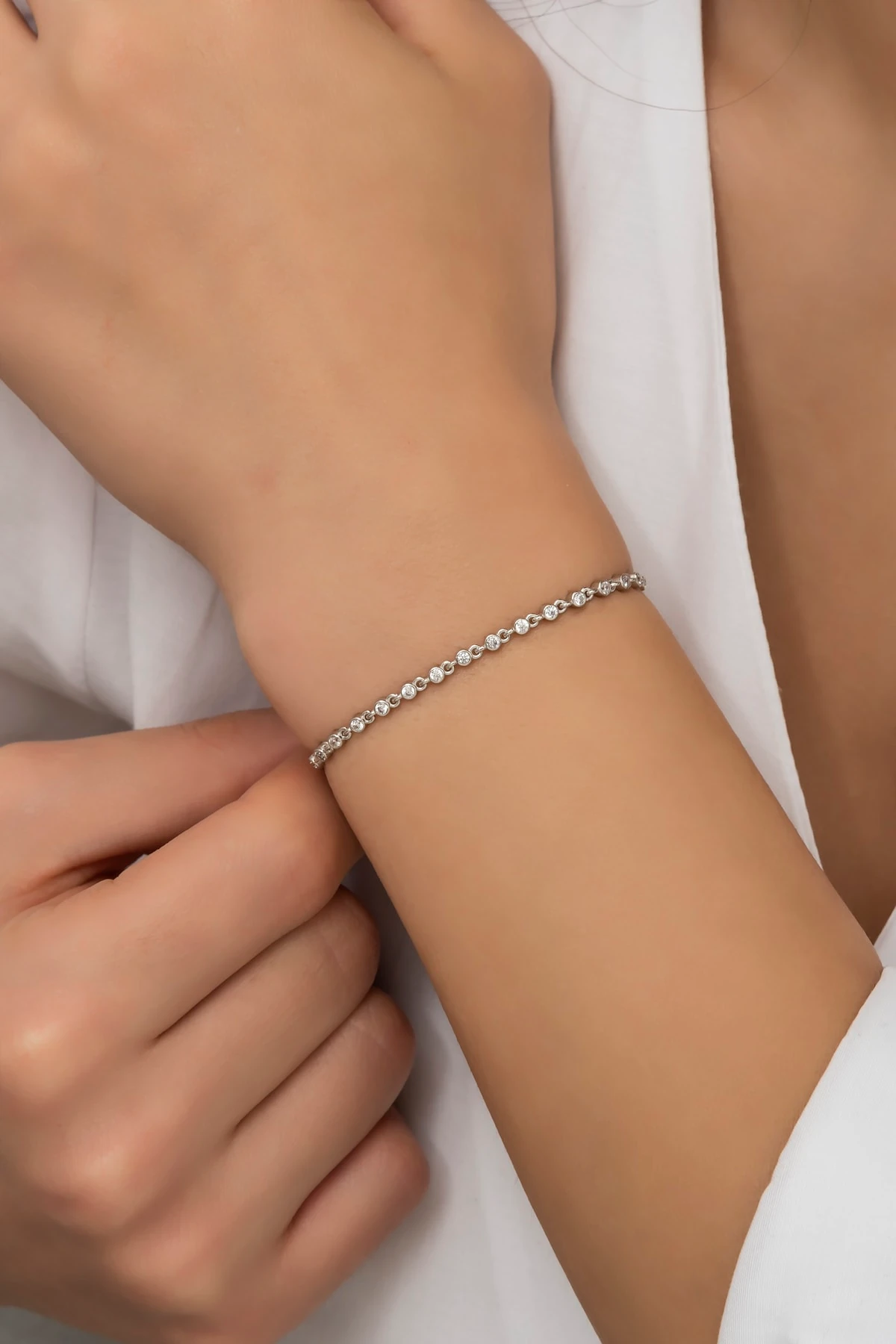 Su Yolu Bileklik Rodaj-925 Ayar Gümüş