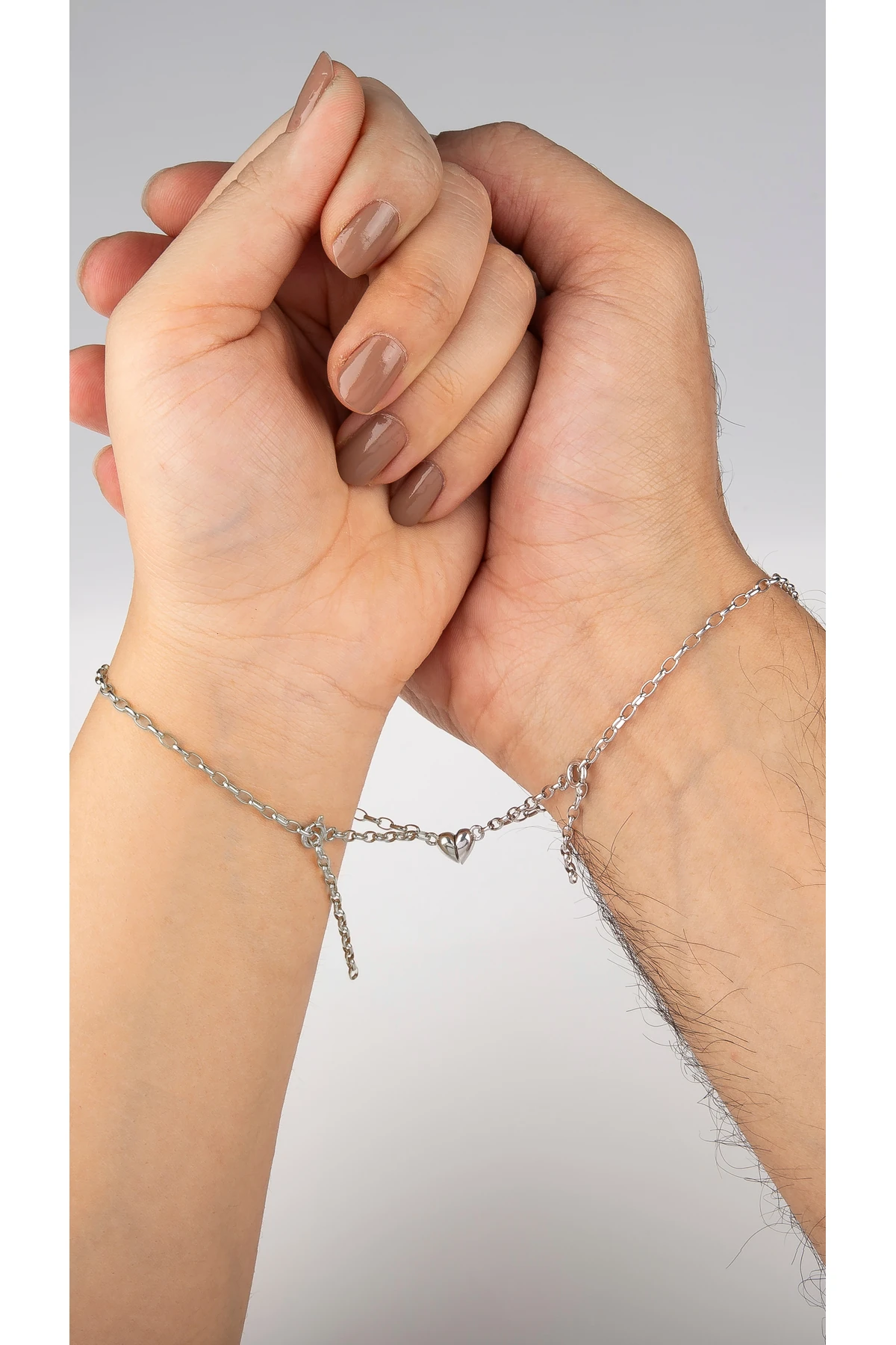 GÜMÜŞ ÇİFT AŞK BİLEKLİK 2 ADET RODAJ