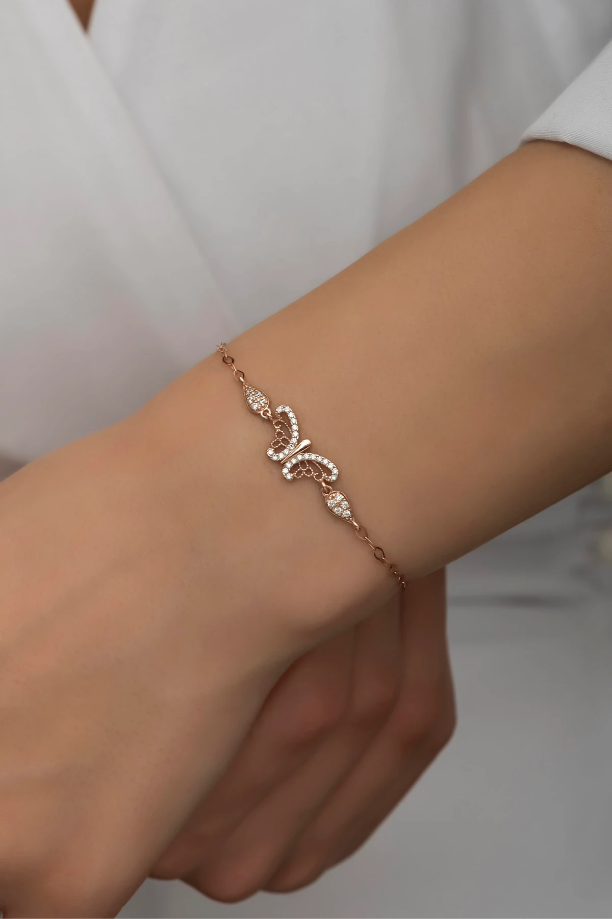 Kelebek Figürlü Bileklik-925 Ayar Gümüş