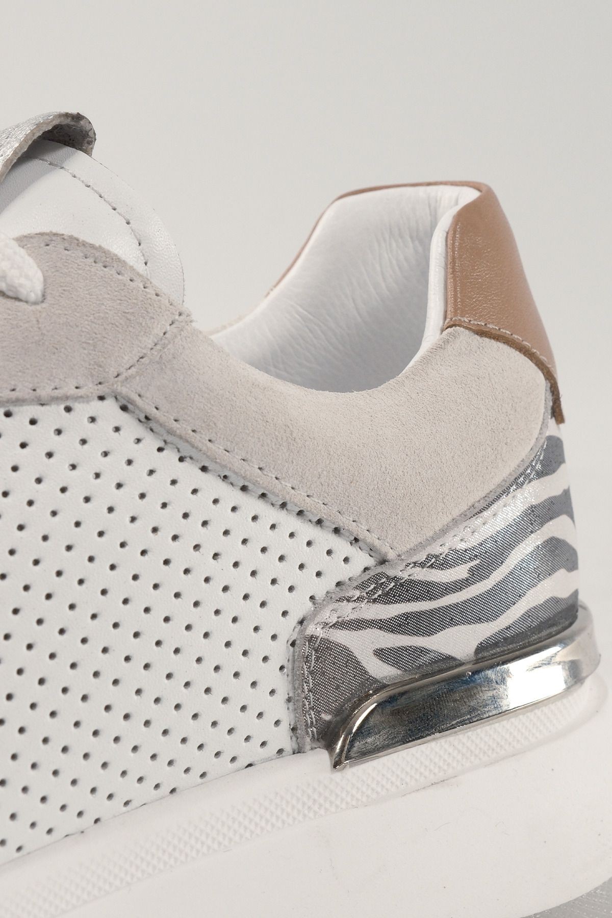 Donatella Beyaz Deri Kadın Sneakers, Hakiki Deri, Günlük Ayakkabı, Spor Ayakkabı 25452