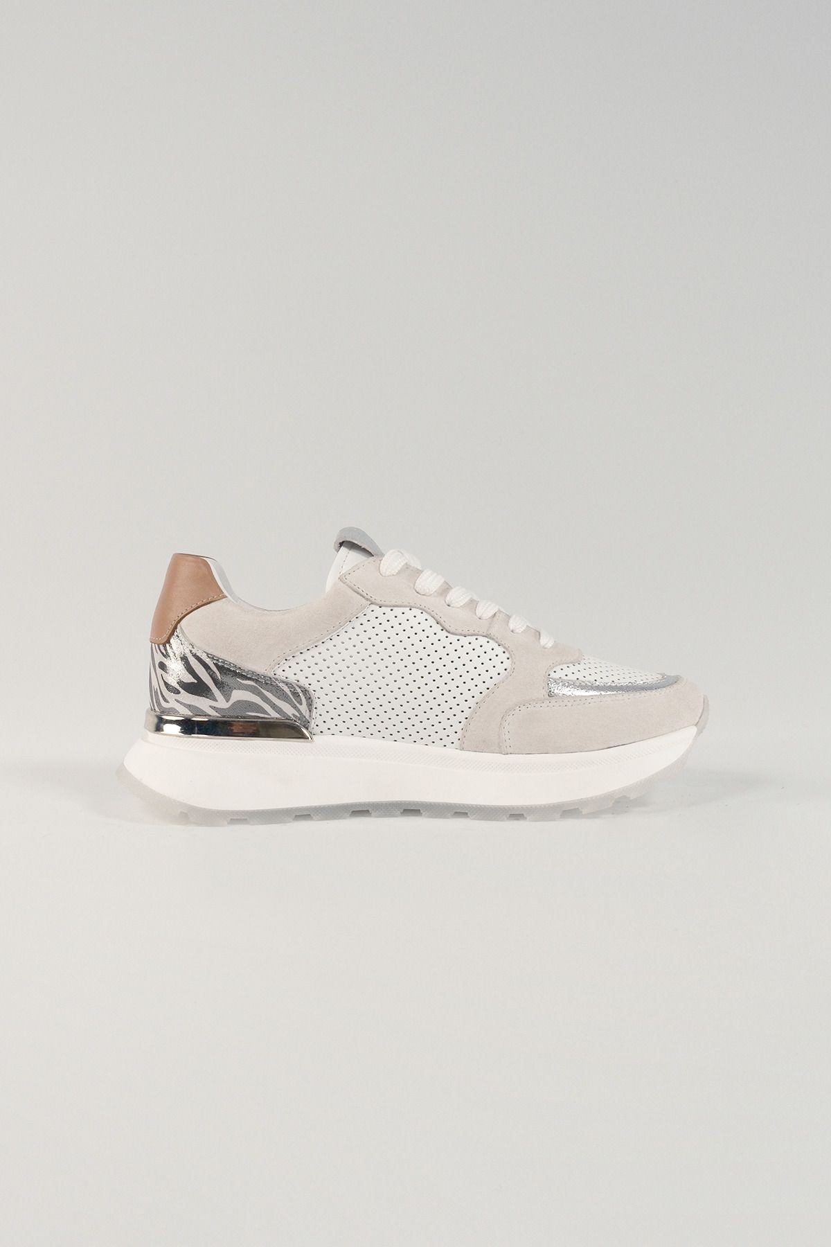 Donatella Beyaz Deri Kadın Sneakers, Hakiki Deri, Günlük Ayakkabı, Spor Ayakkabı 25452