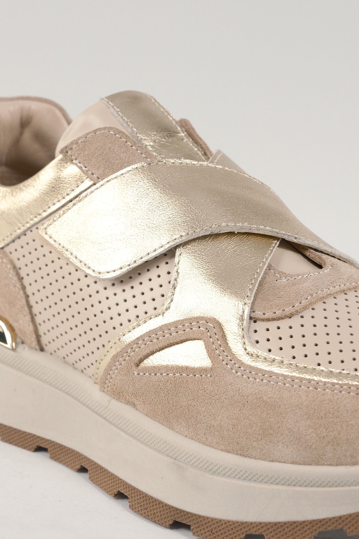 Gabriella Bej Deri Kadın Sneakers, Hakiki Deri, Günlük Ayakkabı, Spor Ayakkabı 24048