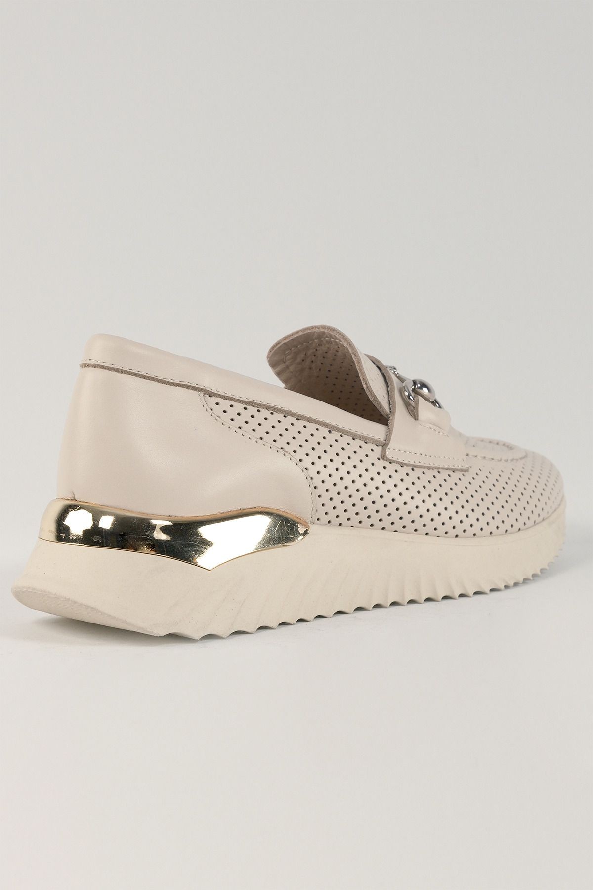 Giulia Bej Deri Kadın Sneakers, Hakiki Deri, Günlük Ayakkabı, Spor Ayakkabı 24021