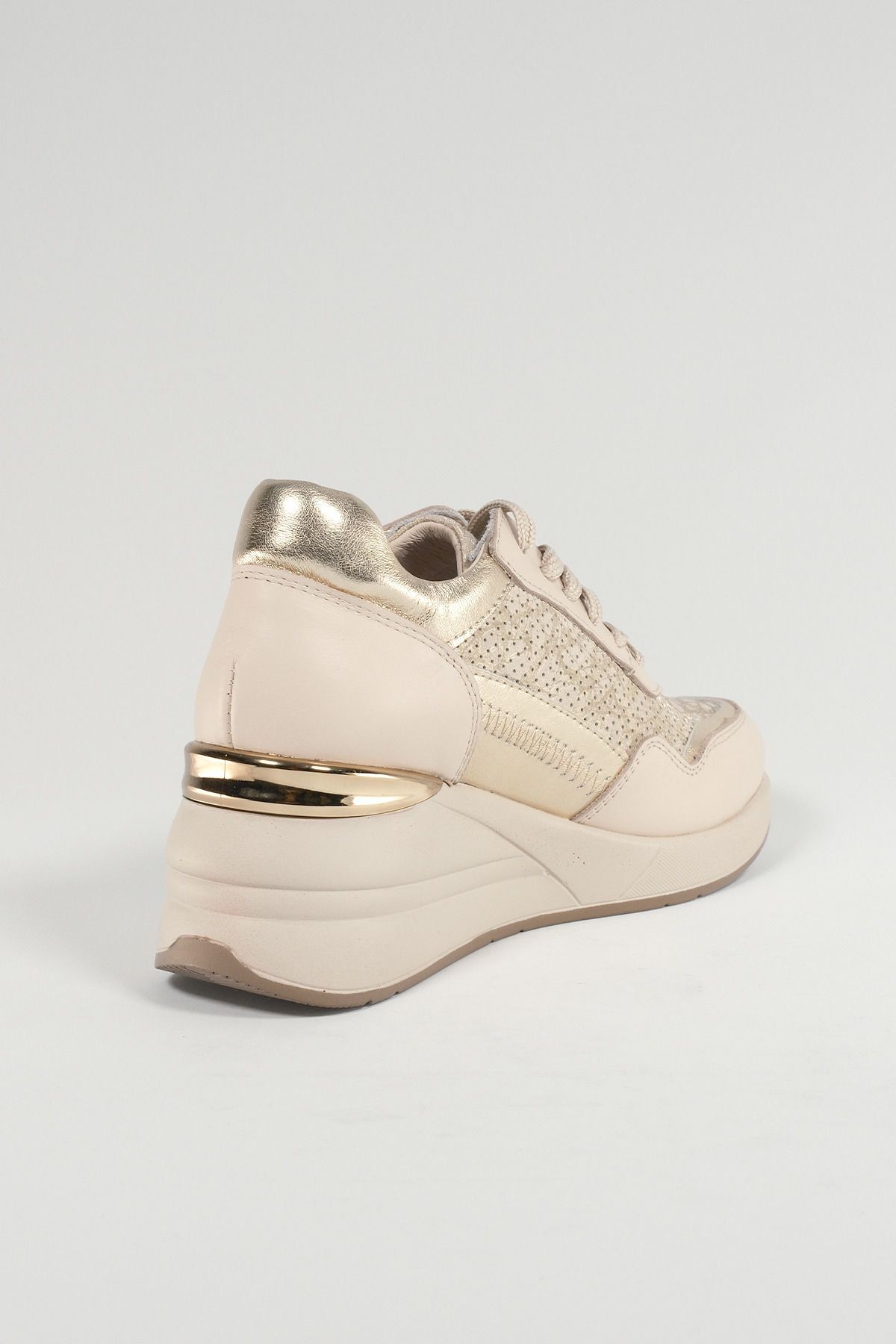 Ludovica Bej Deri Kadın Sneakers, Hakiki Deri, Günlük Ayakkabı, Spor Ayakkabı 24220