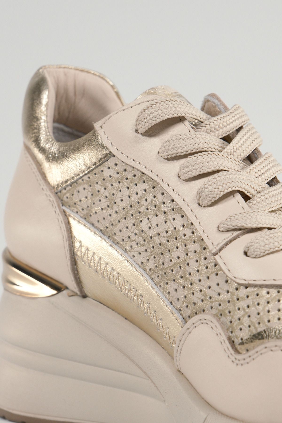 Ludovica Bej Deri Kadın Sneakers, Hakiki Deri, Günlük Ayakkabı, Spor Ayakkabı 24220
