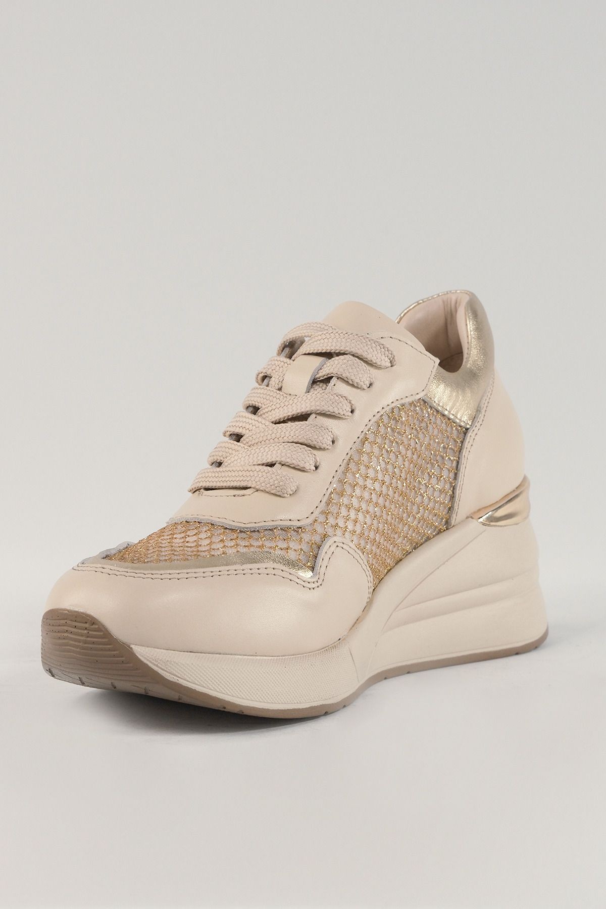 Vivienne Bej Deri Kadın Sneakers, Hakiki Deri, Günlük Ayakkabı, Spor Ayakkabı 24223