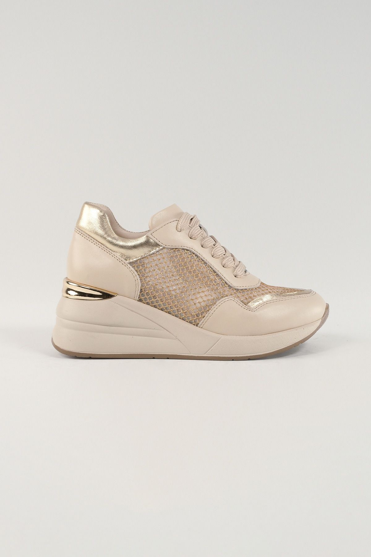 Vivienne Bej Deri Kadın Sneakers, Hakiki Deri, Günlük Ayakkabı, Spor Ayakkabı 24223