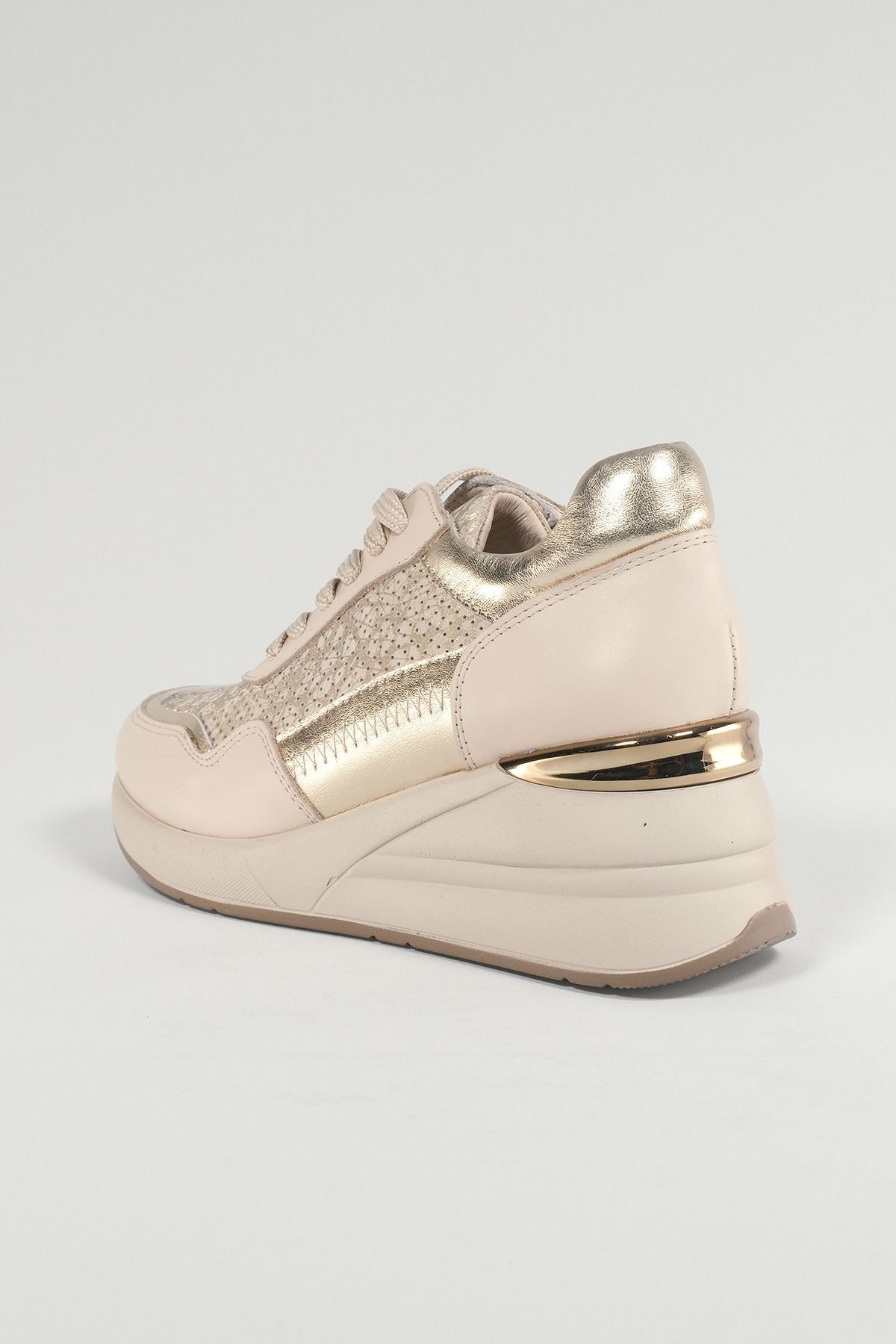 Ludovica Bej Deri Kadın Sneakers, Hakiki Deri, Günlük Ayakkabı, Spor Ayakkabı 24220