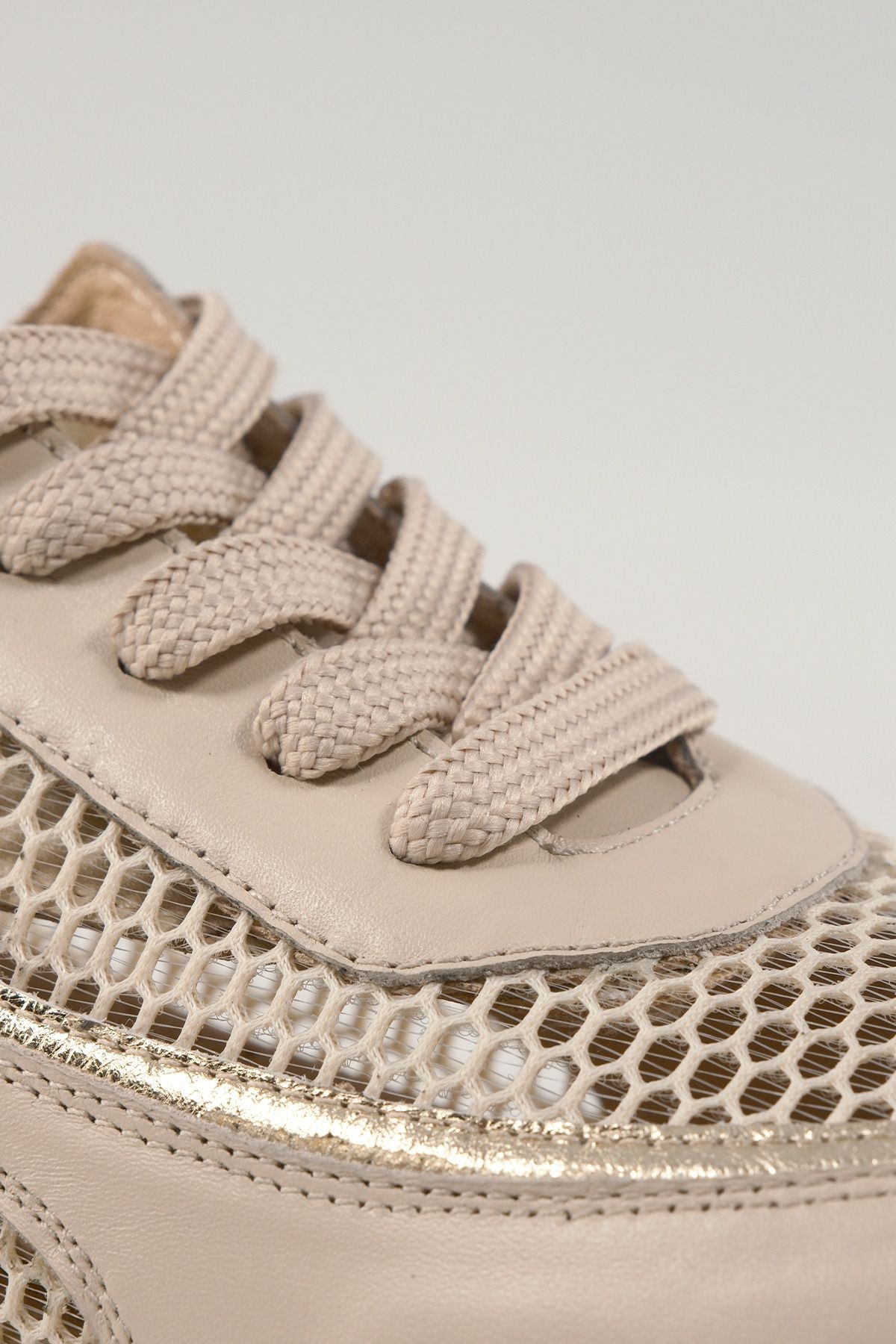 Eleonora Bej Deri Kadın Sneakers, Hakiki Deri, Günlük Ayakkabı, Spor Ayakkabı 25079